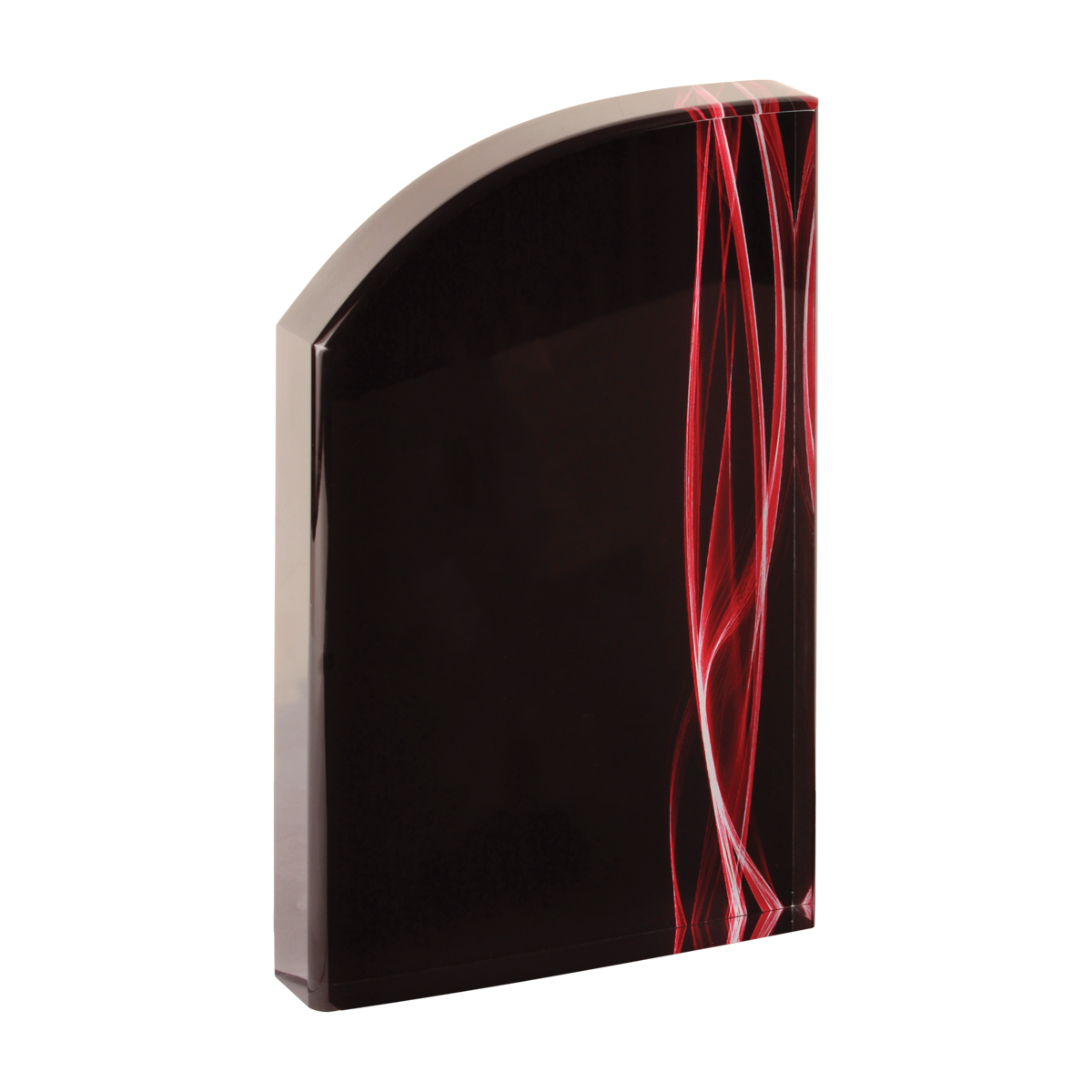 8" Wave Red Vapor Acrylic 3