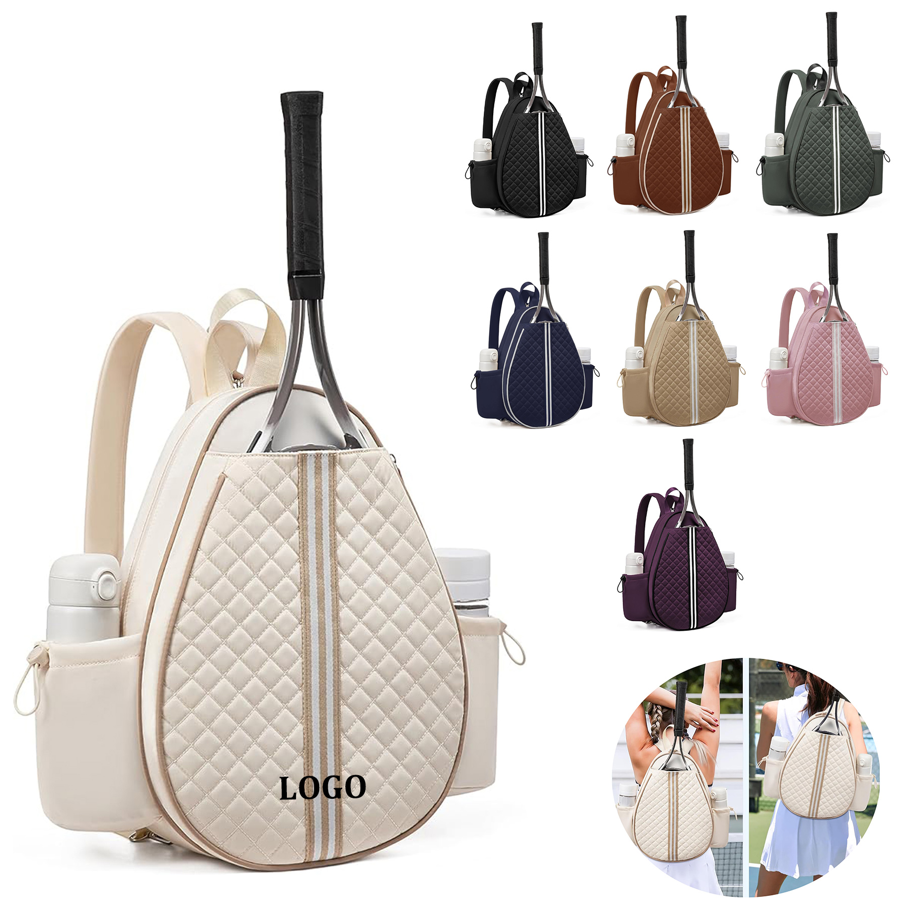 Quilted Tennis Backpack 1