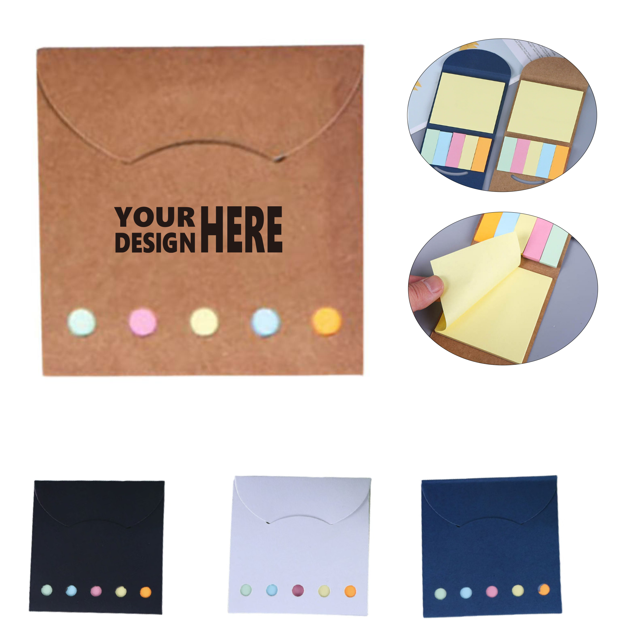 Colorful Note Pads Wrapped in Kraft Paper 2