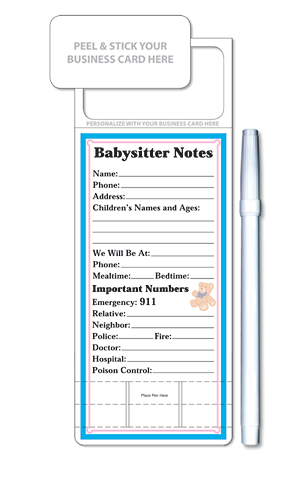 Skinny Mini Memo Board - Stock Babysitter Notes (3.5x9) 1