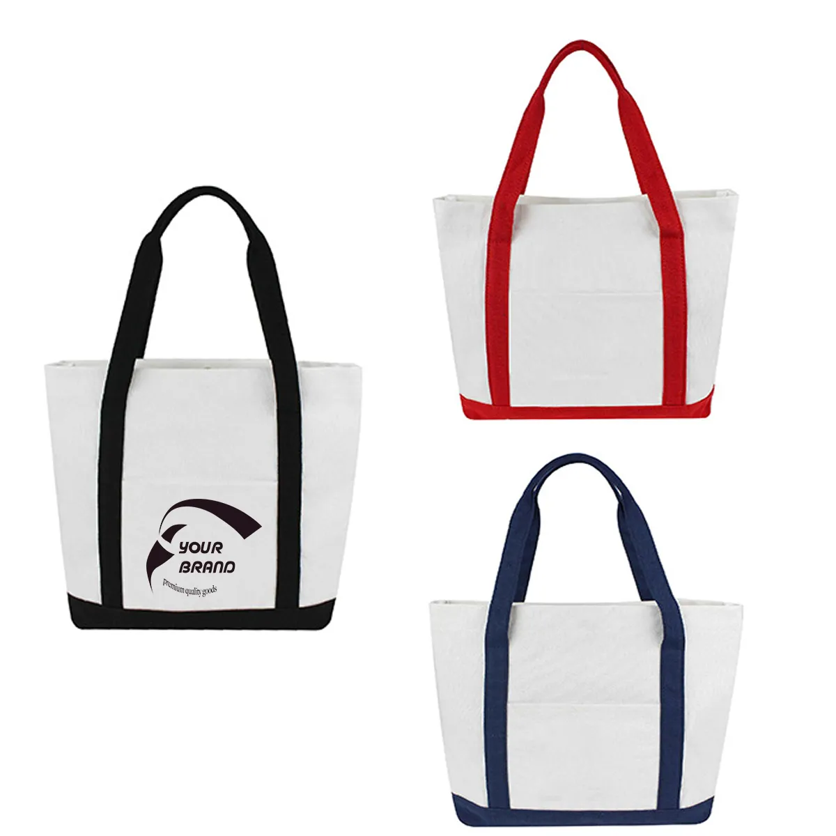 Canvas Shopping Shoulder Reusable Grocery Tote Bag, custom tote bag with logo imprint 5