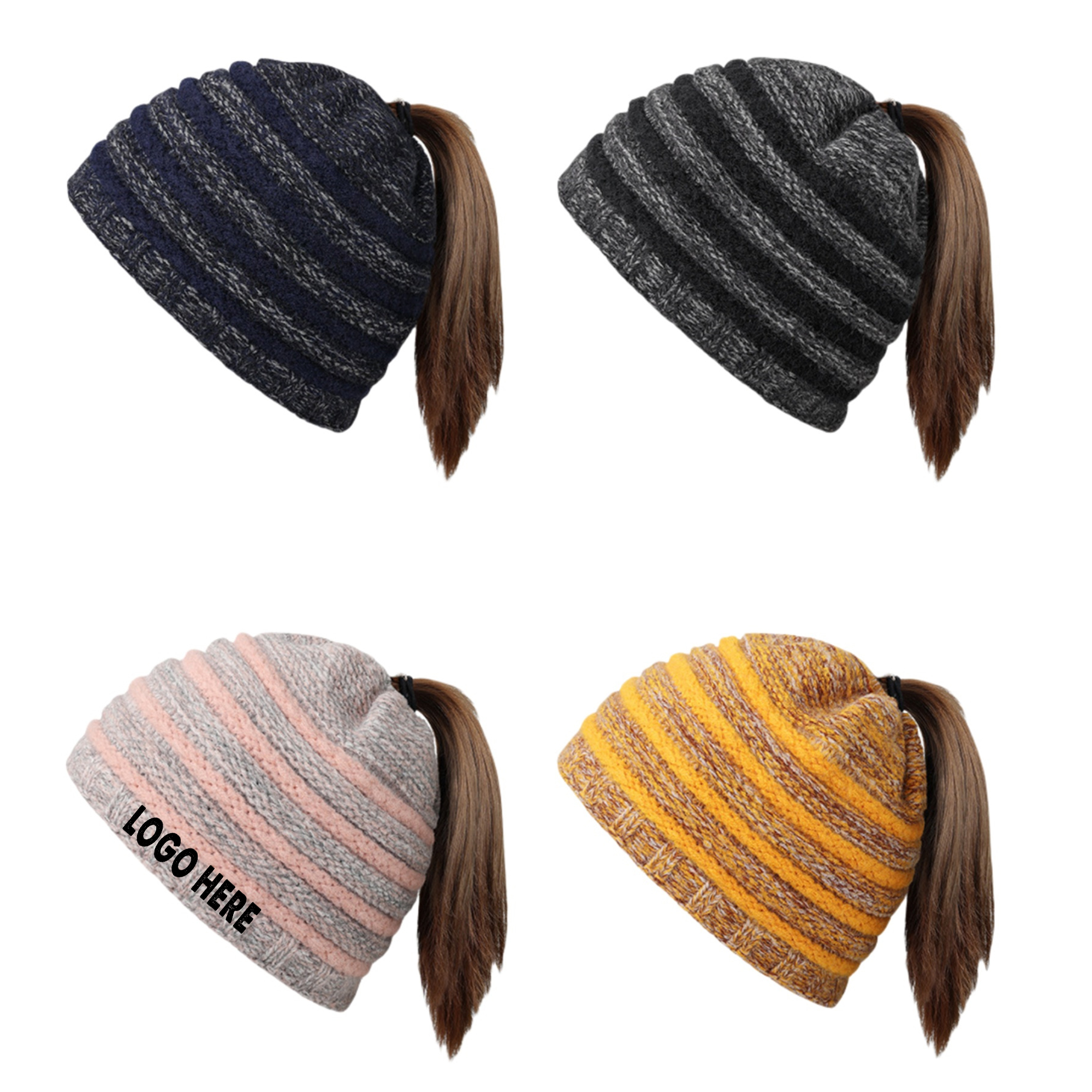Knit Beanie Tail Cap 1