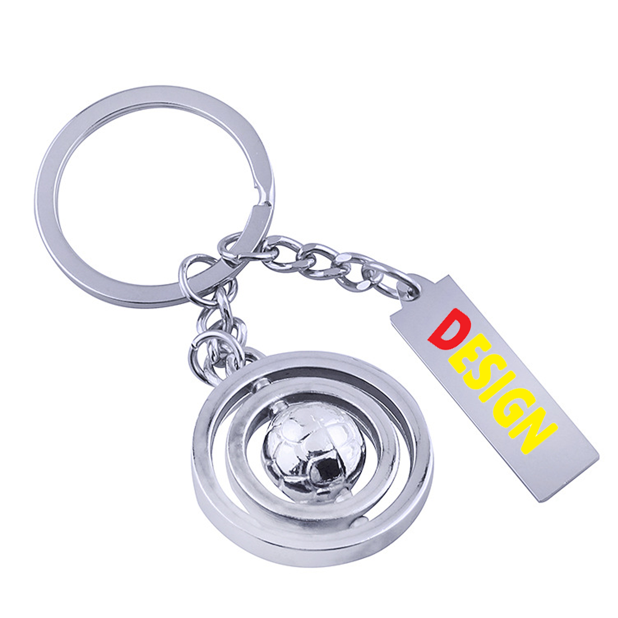 Personalized Rotating Soccer Tag Keychain 2