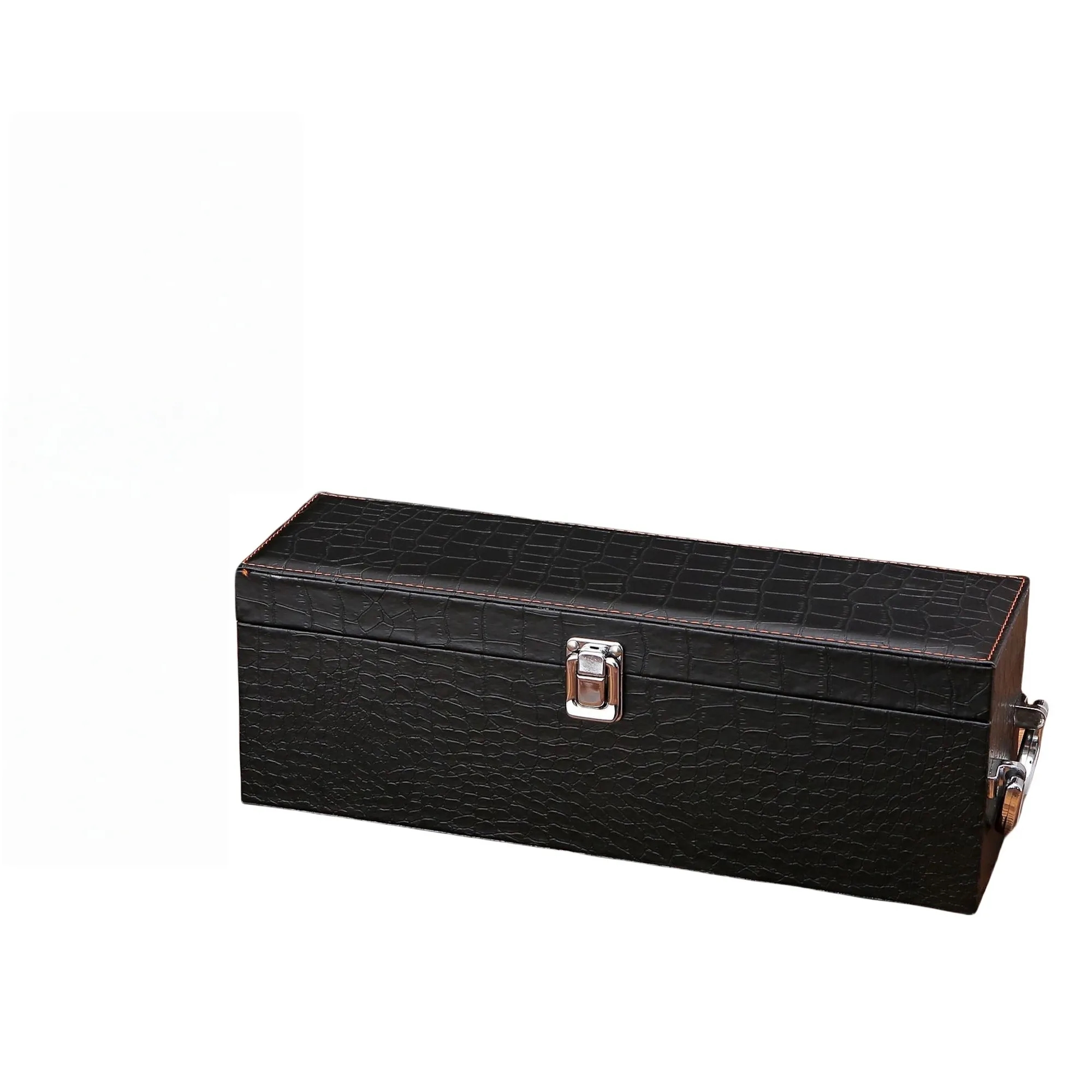 Leather Wine Case Gift Box with 4 Set Accessories 2