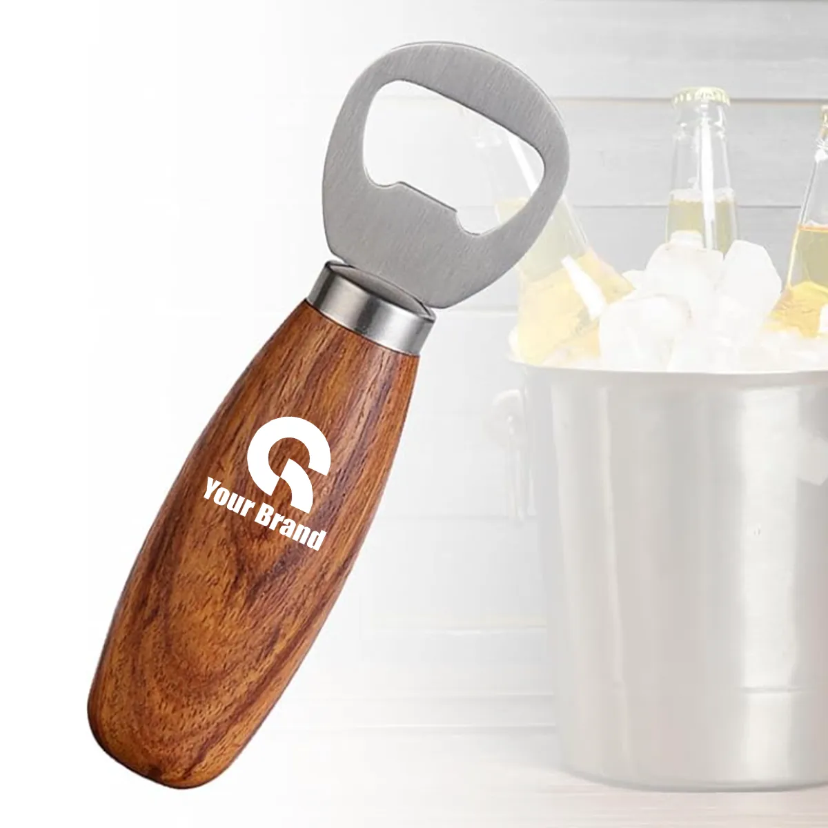 Multi-Uses Compact Wooden Handheld Beer Bottle Opener 4 Pce 4