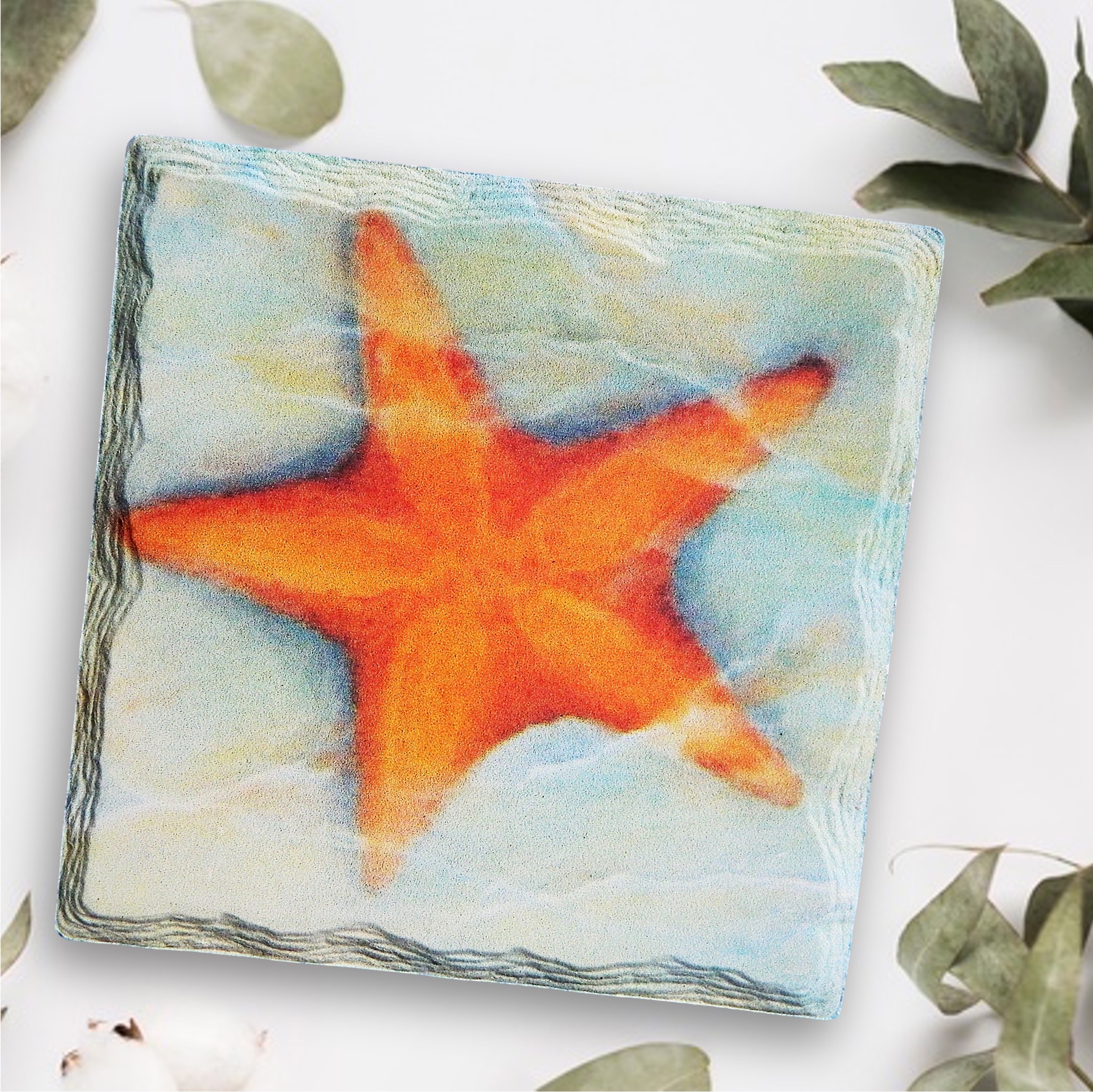 Square Layered Edge Absorbent Stone Coaster - Full Bleed 1
