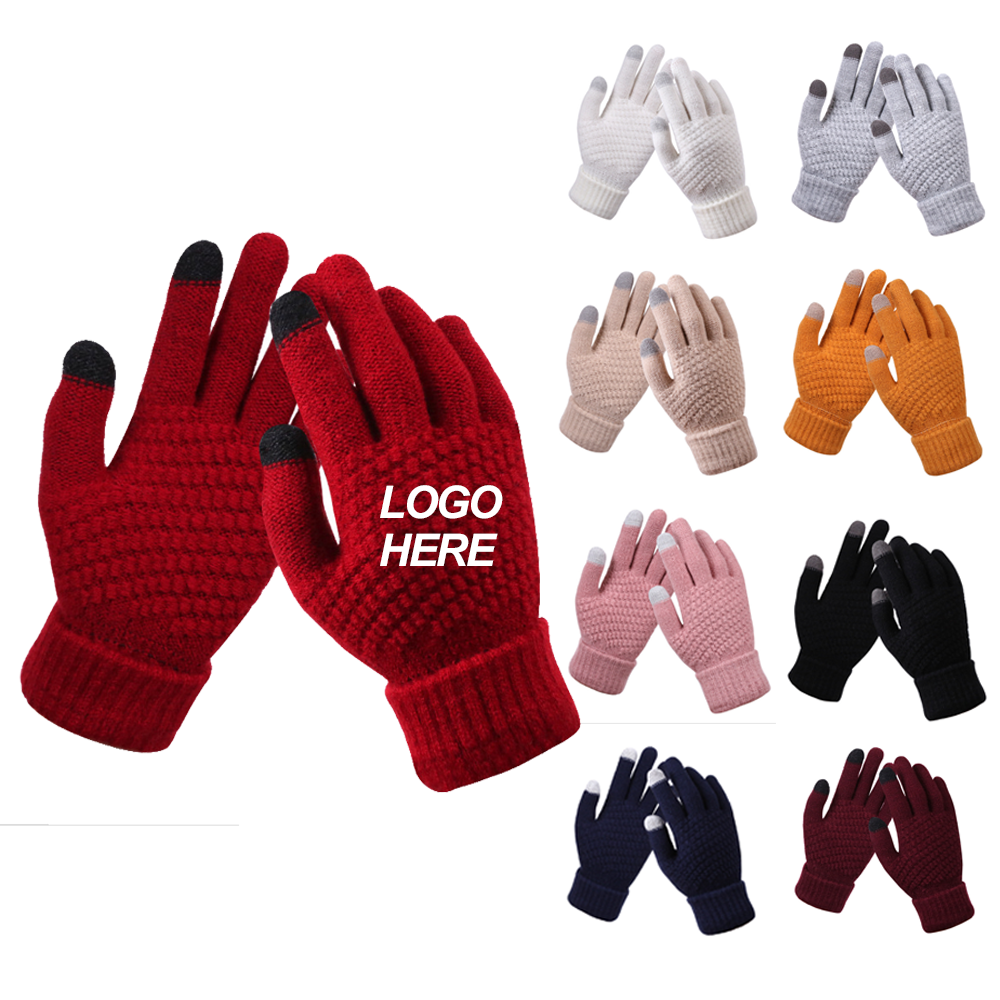 Winter knitted anti-skid and warm touch screen gloves 2
