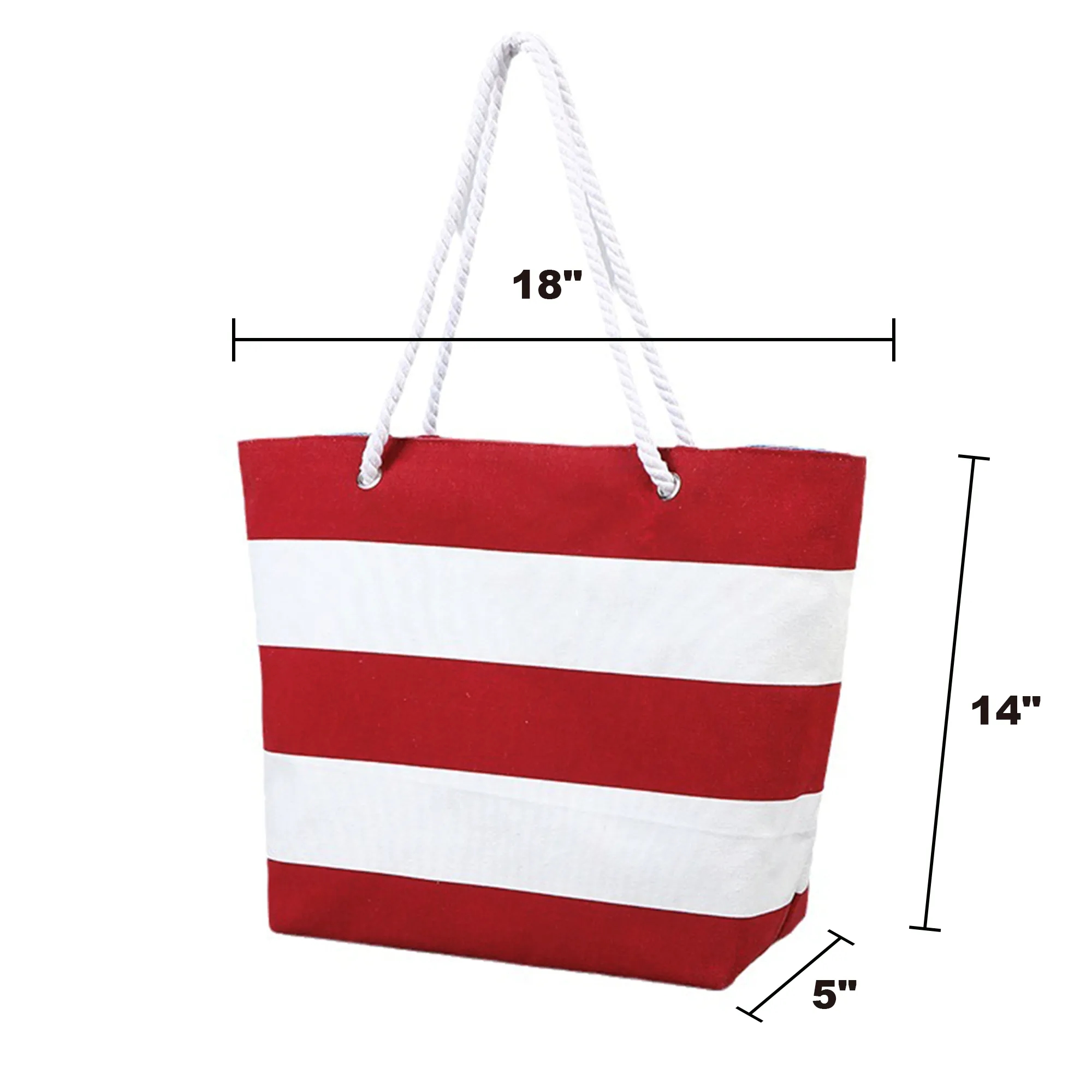 Prime Line Cotton Beach Tote Bag With Rope Handle 3