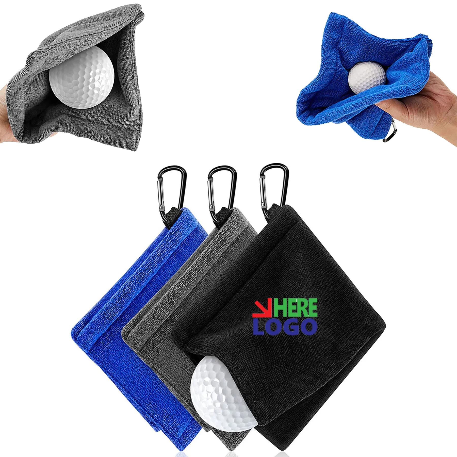 Golf Ball Towel with Clip 1