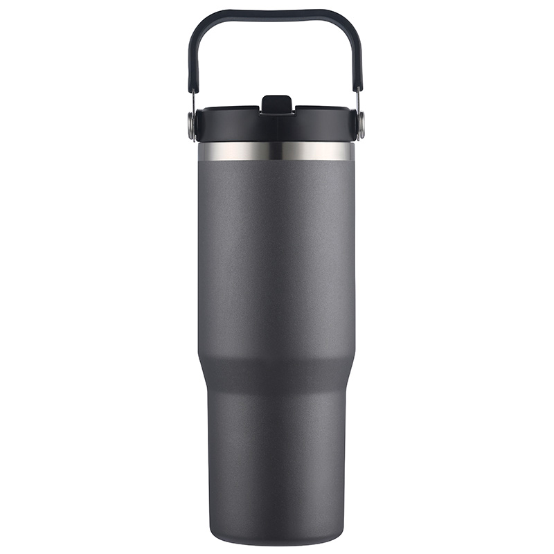 30oz. Vacuum Travel Mug with Carrier Handle 1