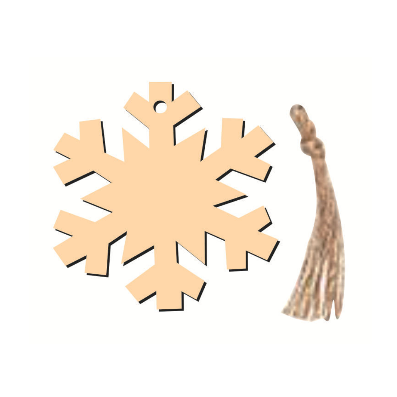 Snowflake Christmas Wood Pendant 10 Pieces Set 3