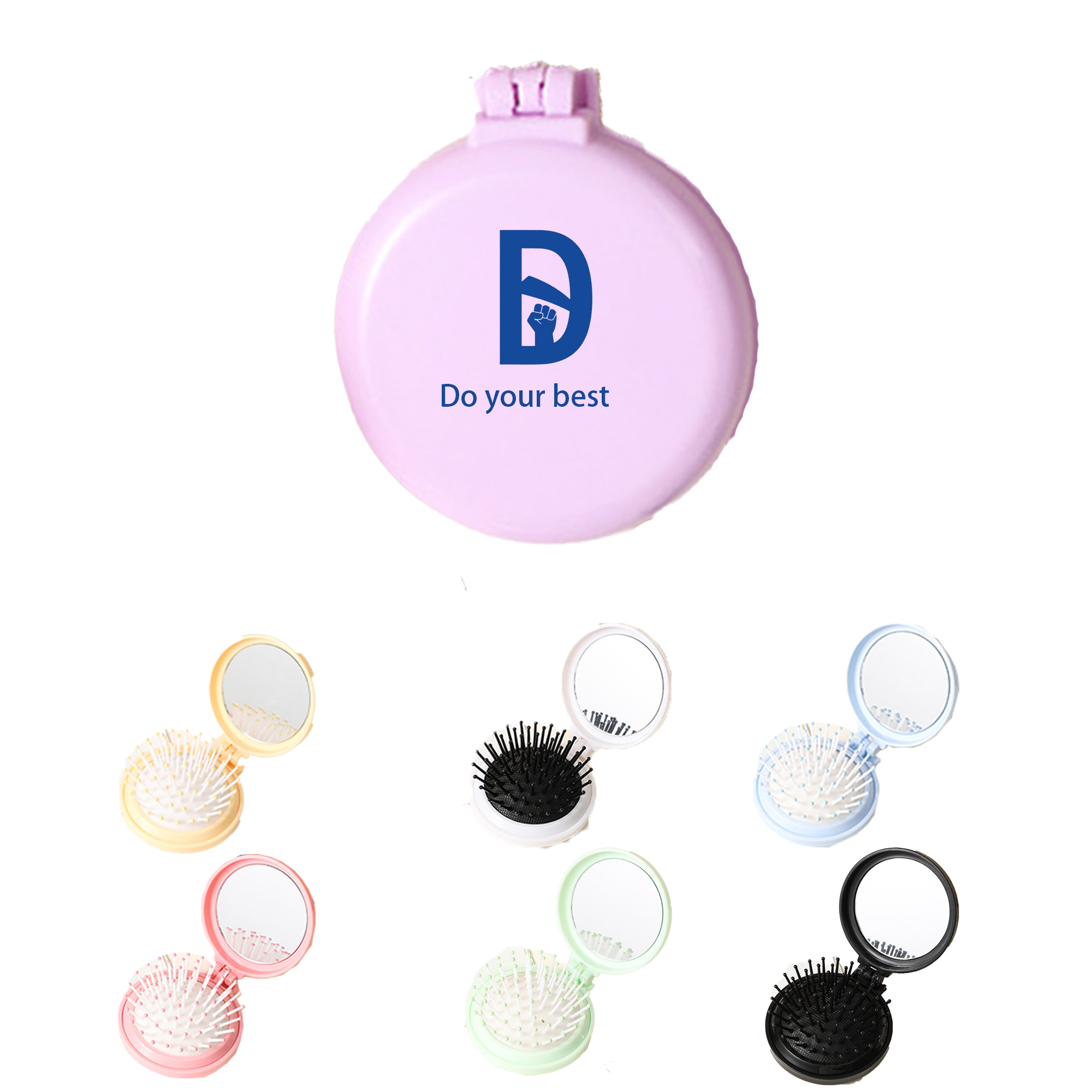 Portable Round Pocket Comb with Mirror 2