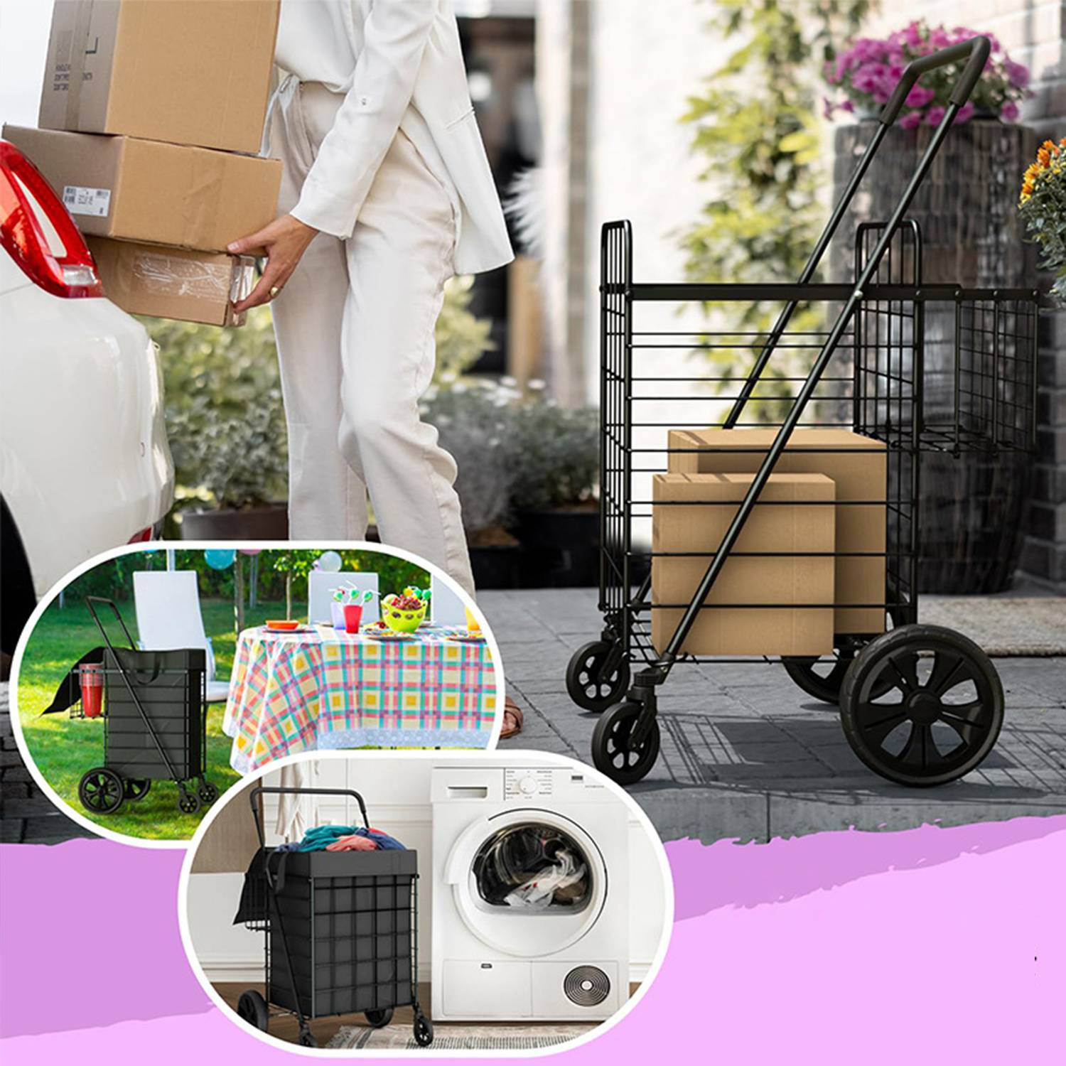 Foldable Trolley Shopping & Camp Cart 8