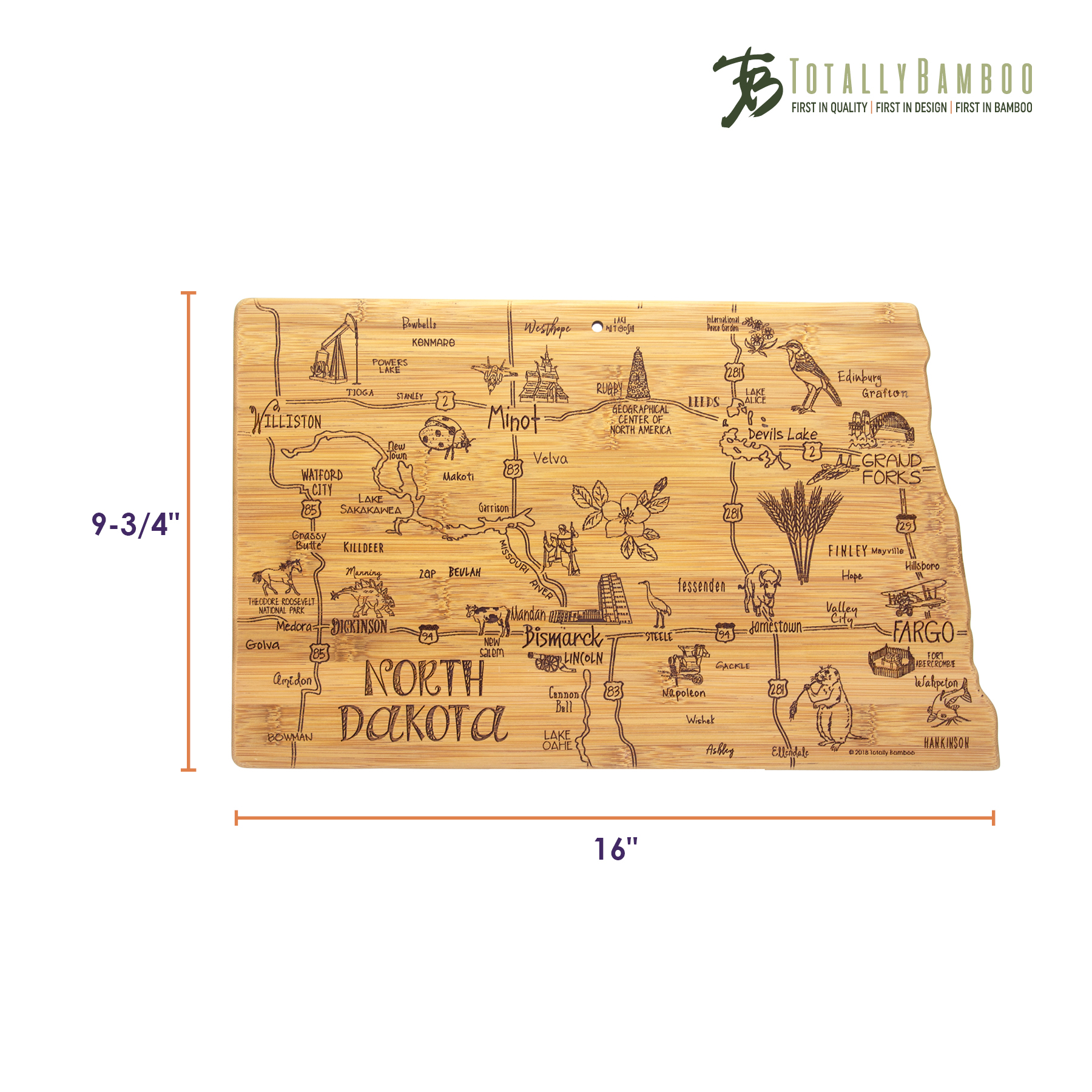Destination North Dakota Cutting & Serving Board 10
