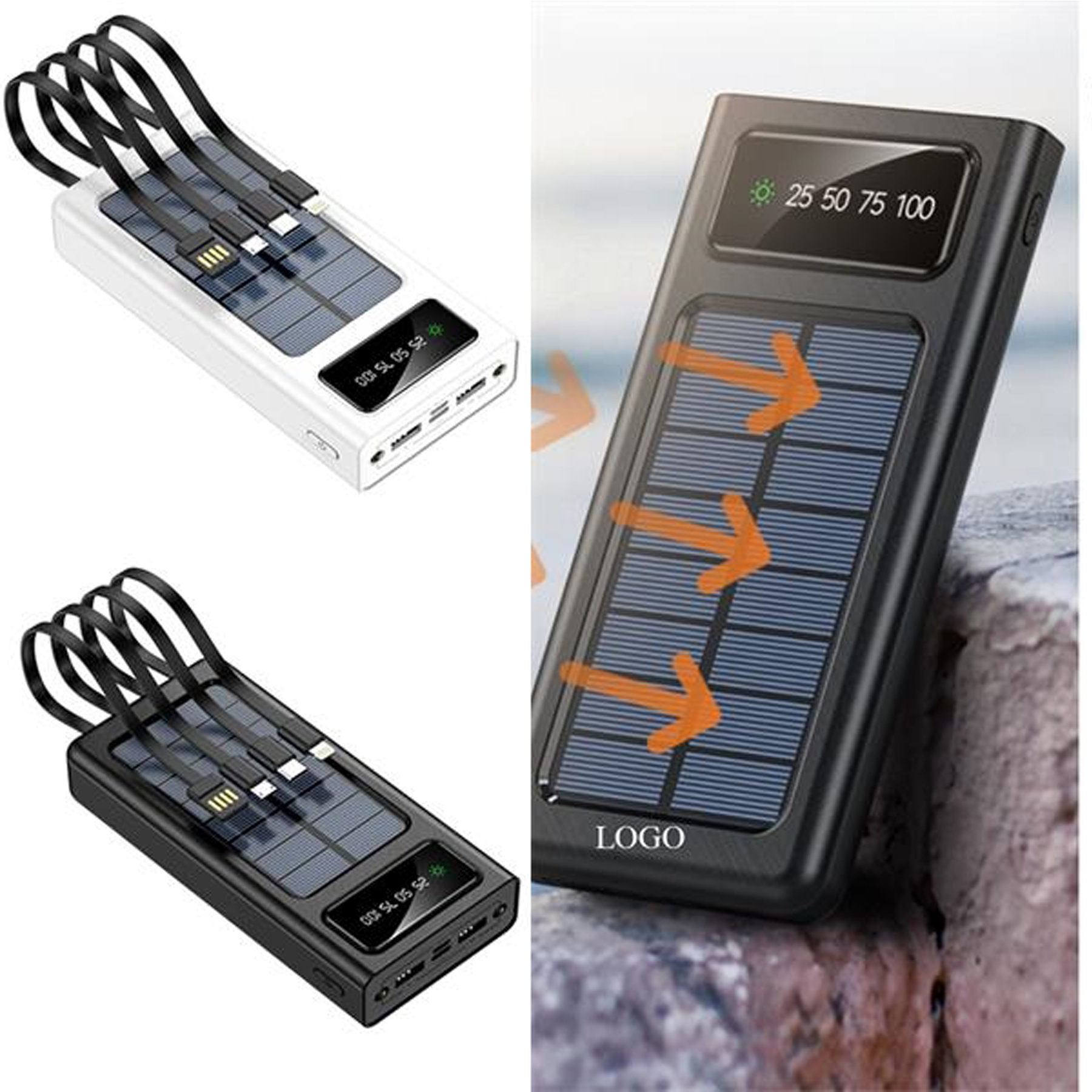 Solar Power Bank With Flashlight 2