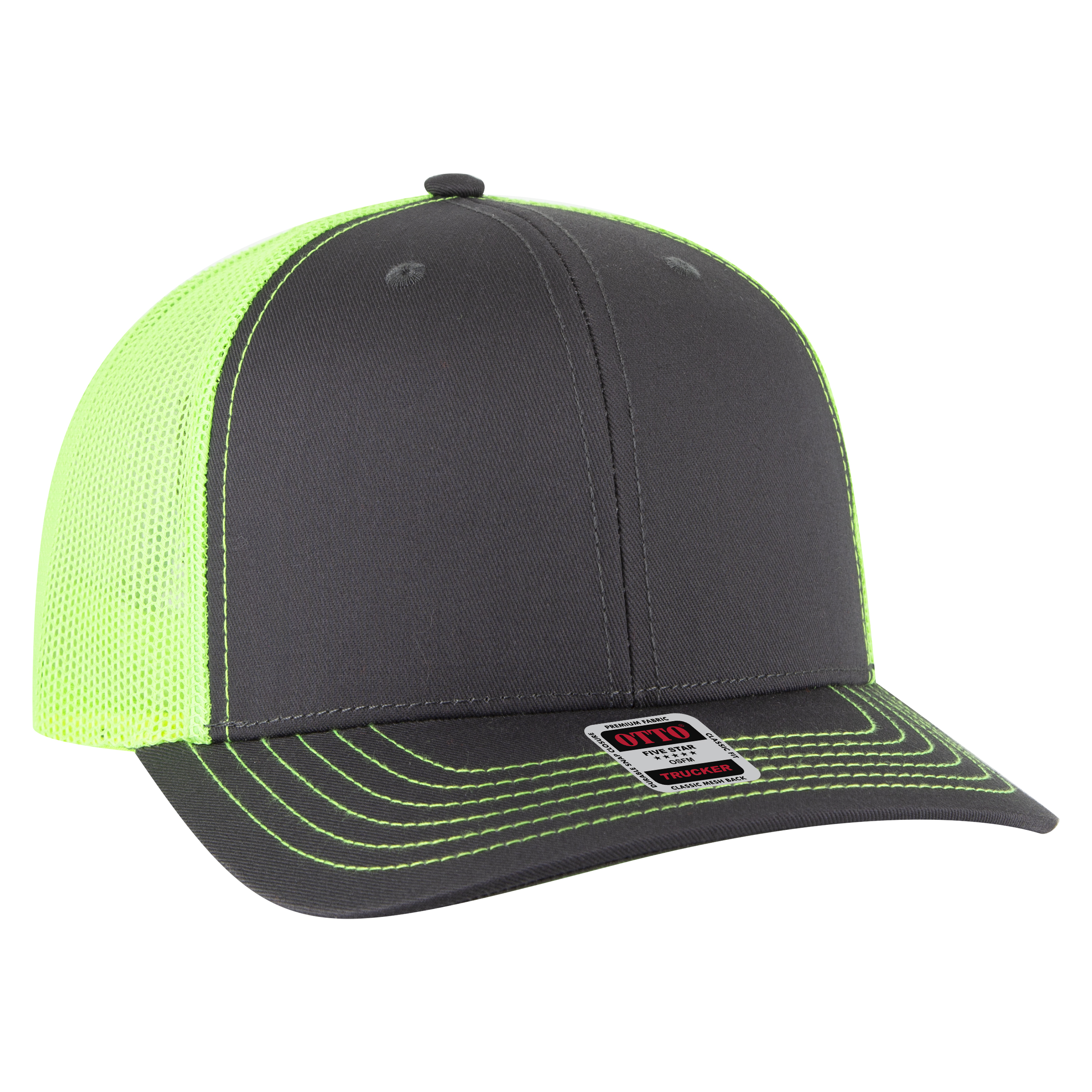OTTO CAP® 6 Panel Mid Profile Mesh Back Trucker Hat 83