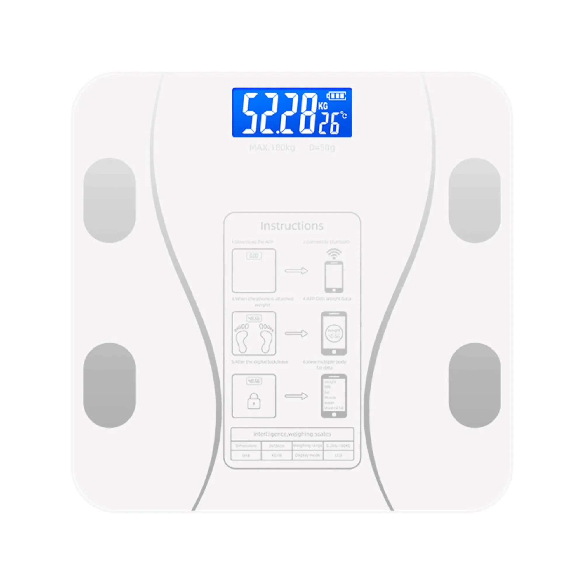 Smart Bluetooth Weight And Body Fat Scale 5