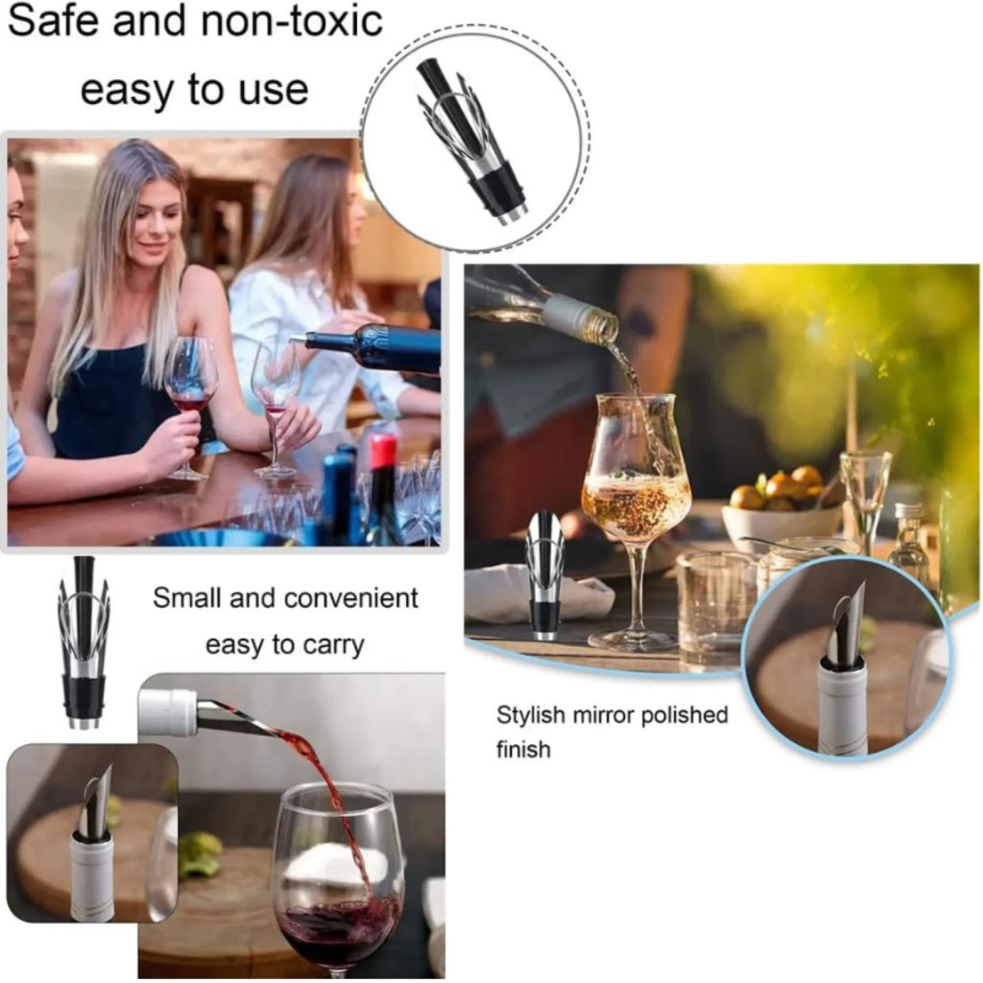 Stainless Steel Red Wine Preservation Wine-Stopper Pourer 2