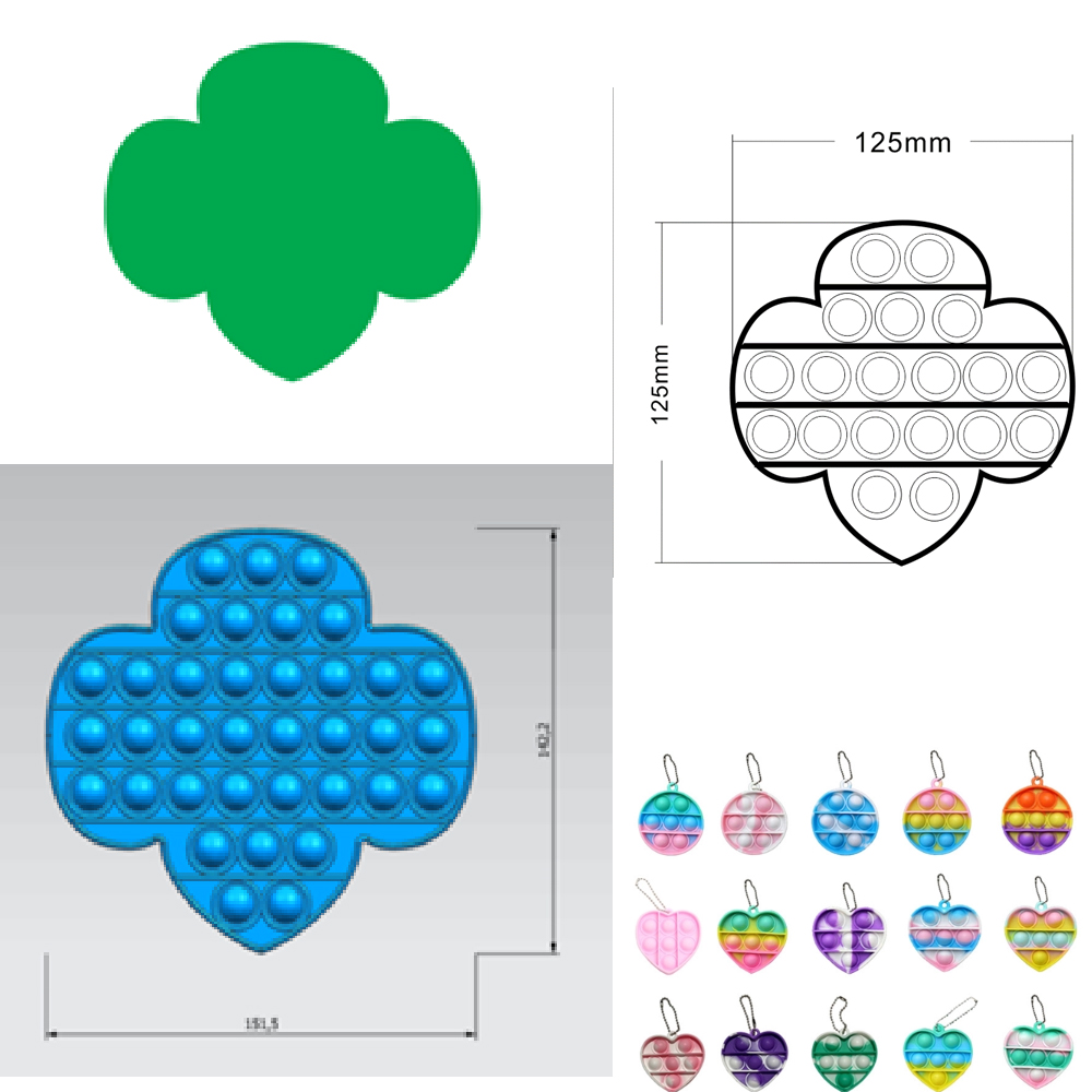 Push Pop Bubble Fidget Keychain 2