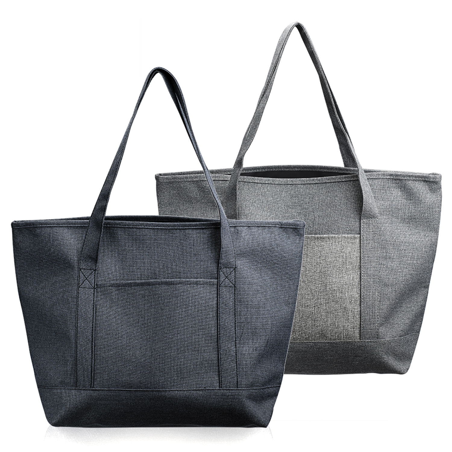 Heathered Tote Bag with Pocket, custom tote bag with logo imprint 6