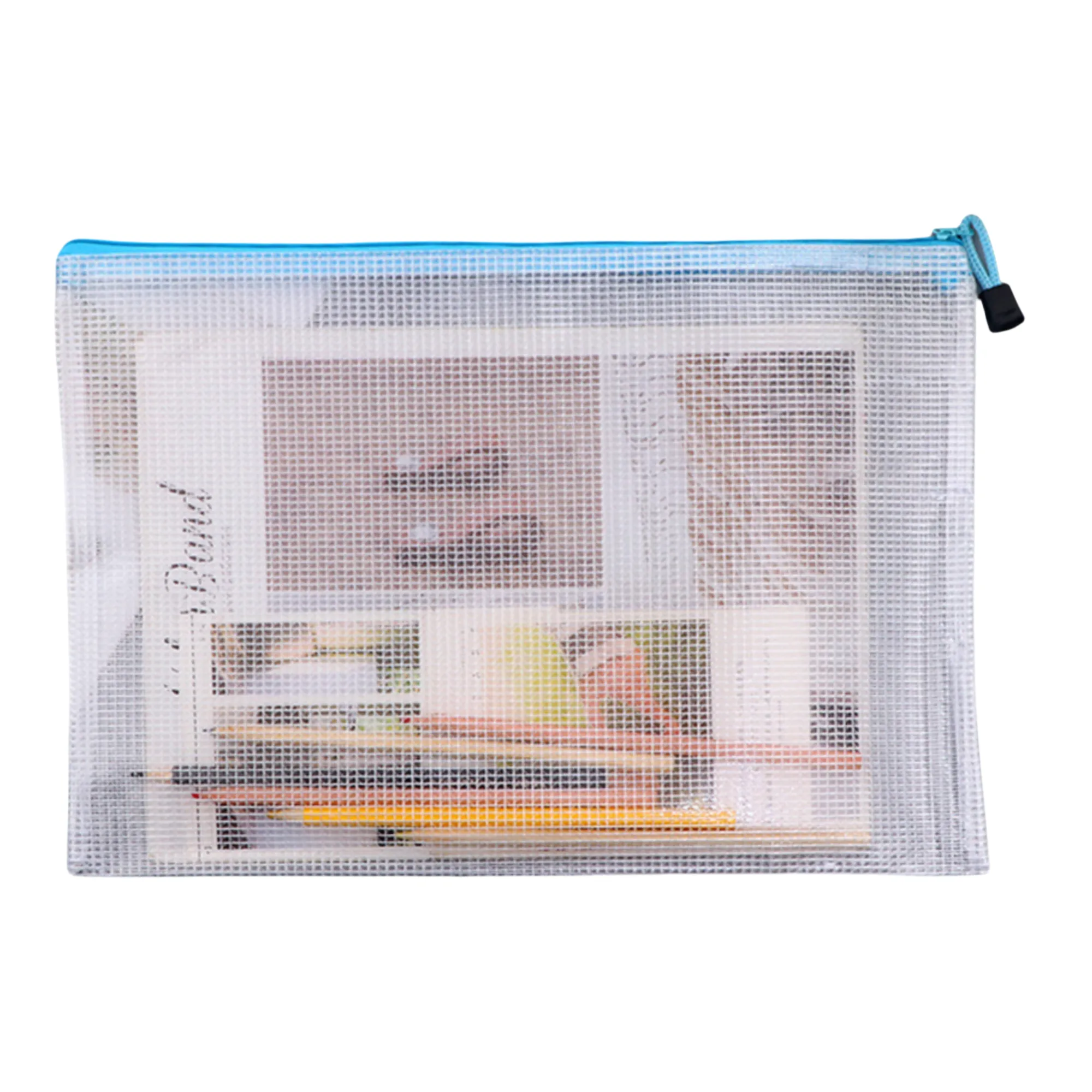 A4 Transparent Mesh Zipper Document Bag 11
