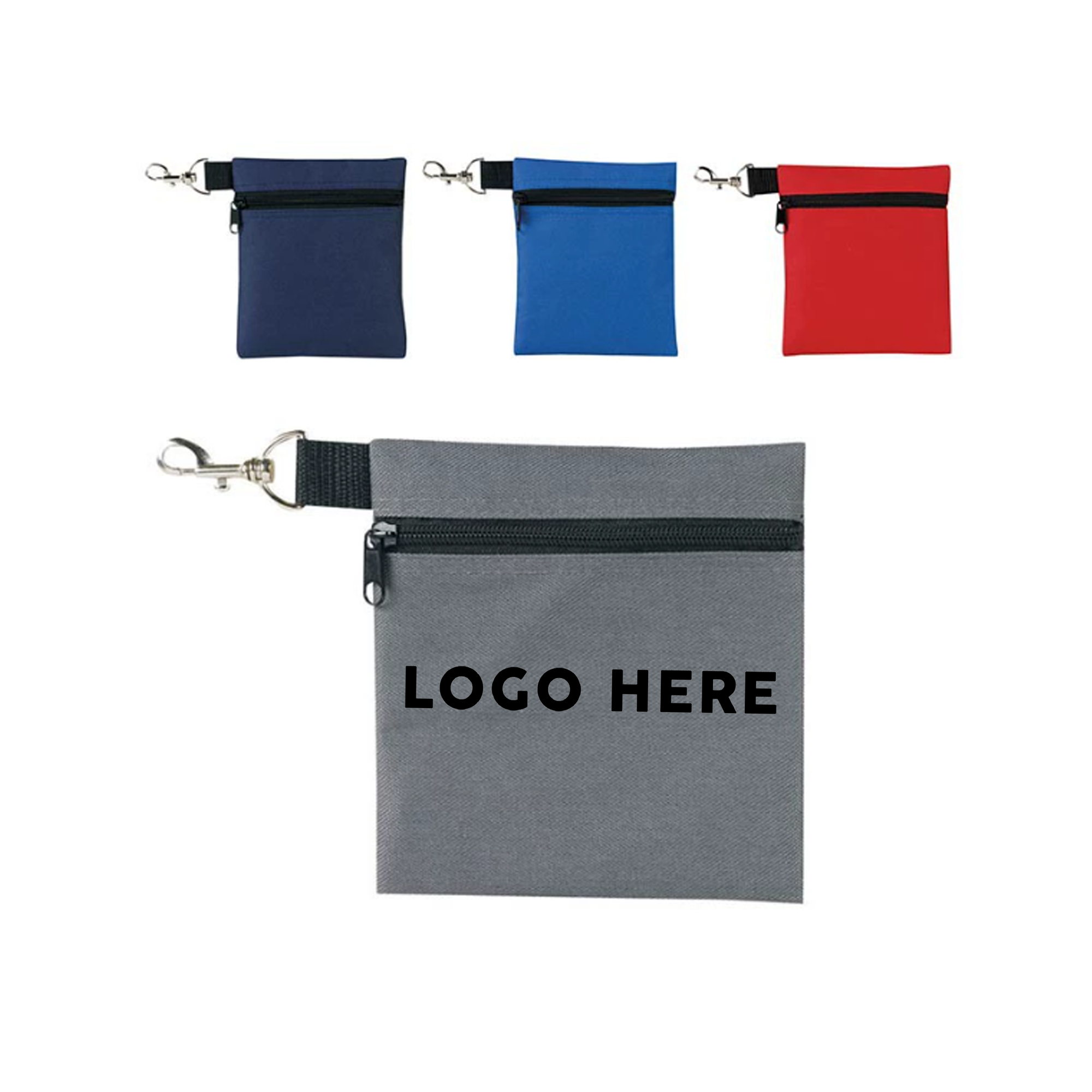 Professional Zipper Golf Ball Pouch Waist Bag with Carabiner 4