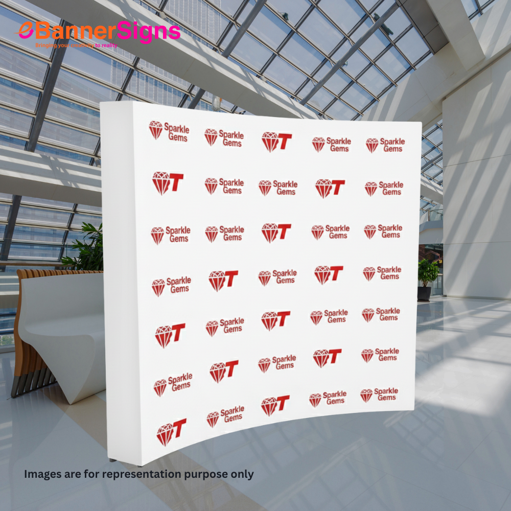 Step & Repeat Fabric Pop Up Curved Display (Graphics + Hardware) 4