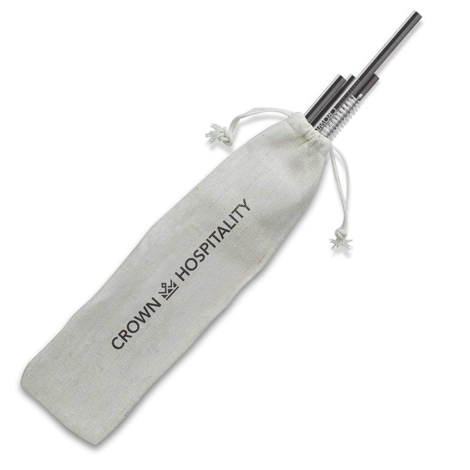 Straight Stainless Steel Straws: Set of 4 in Silver 2