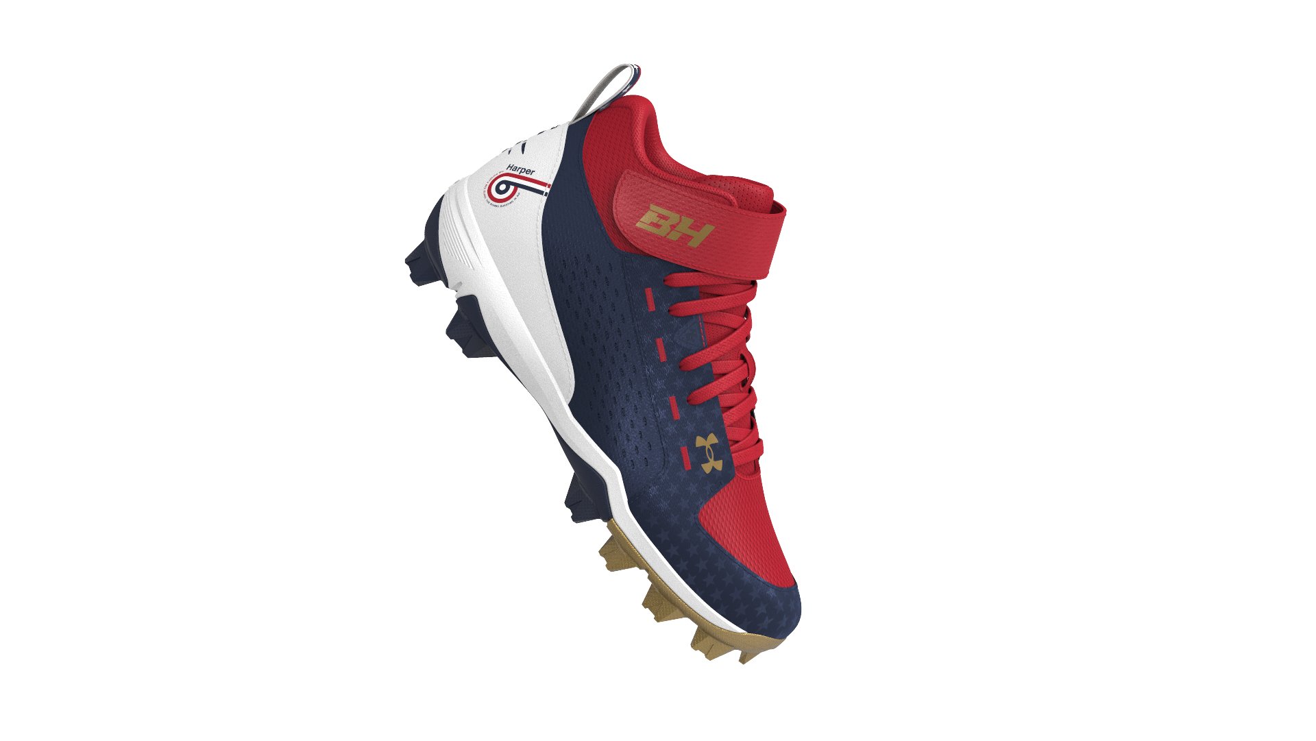 Boys' UA Harper 6 Mid RM Jr. LE Baseball Cleats 2
