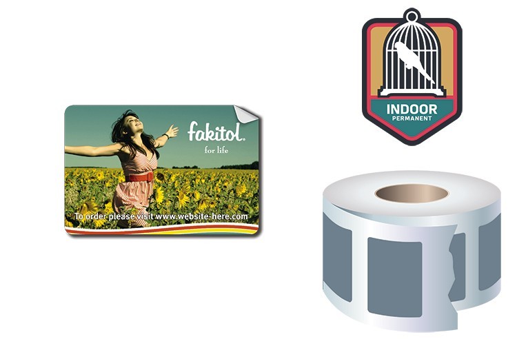 Roll Stickers / Decal - Indoor Permanent - 2.5x3 Rectangle Shape 2
