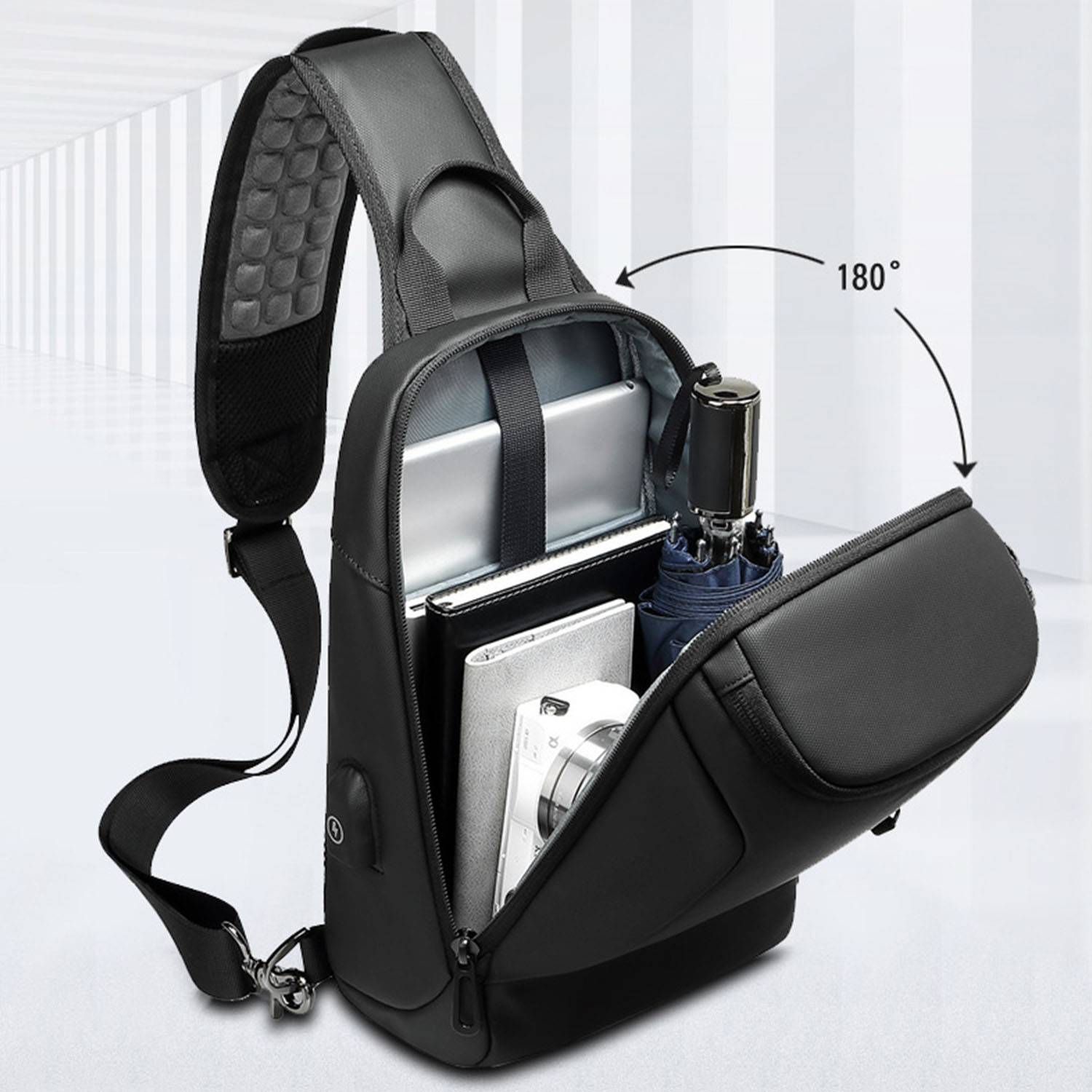 Polyester fiber Men's Chest Sling Bag 5