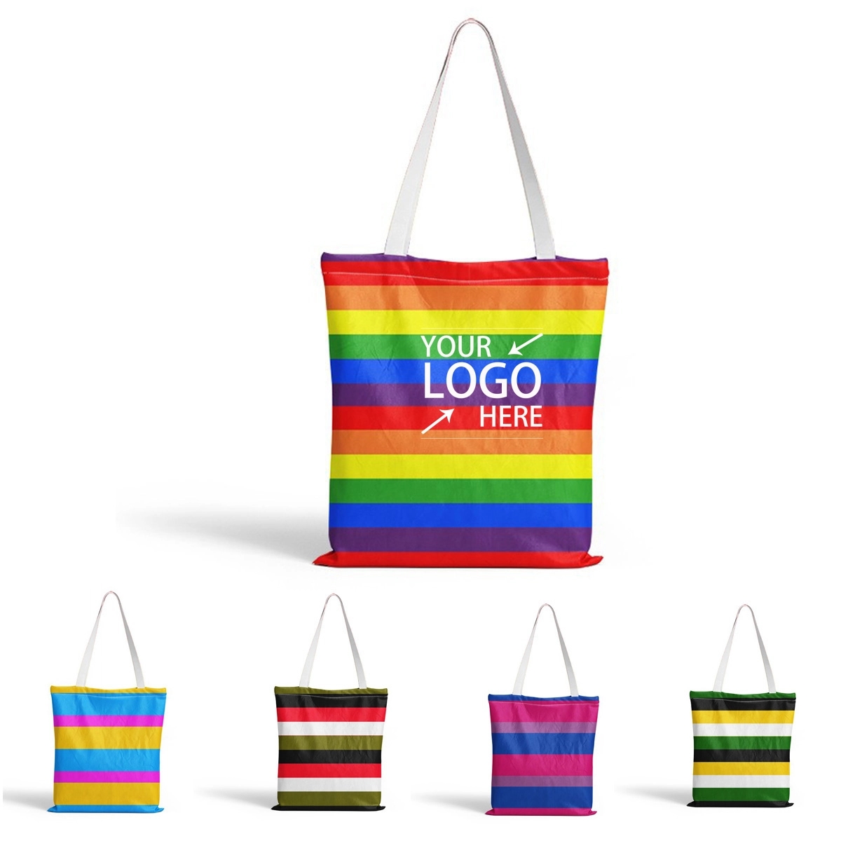 Rainbow Canvas Tote Bag 5
