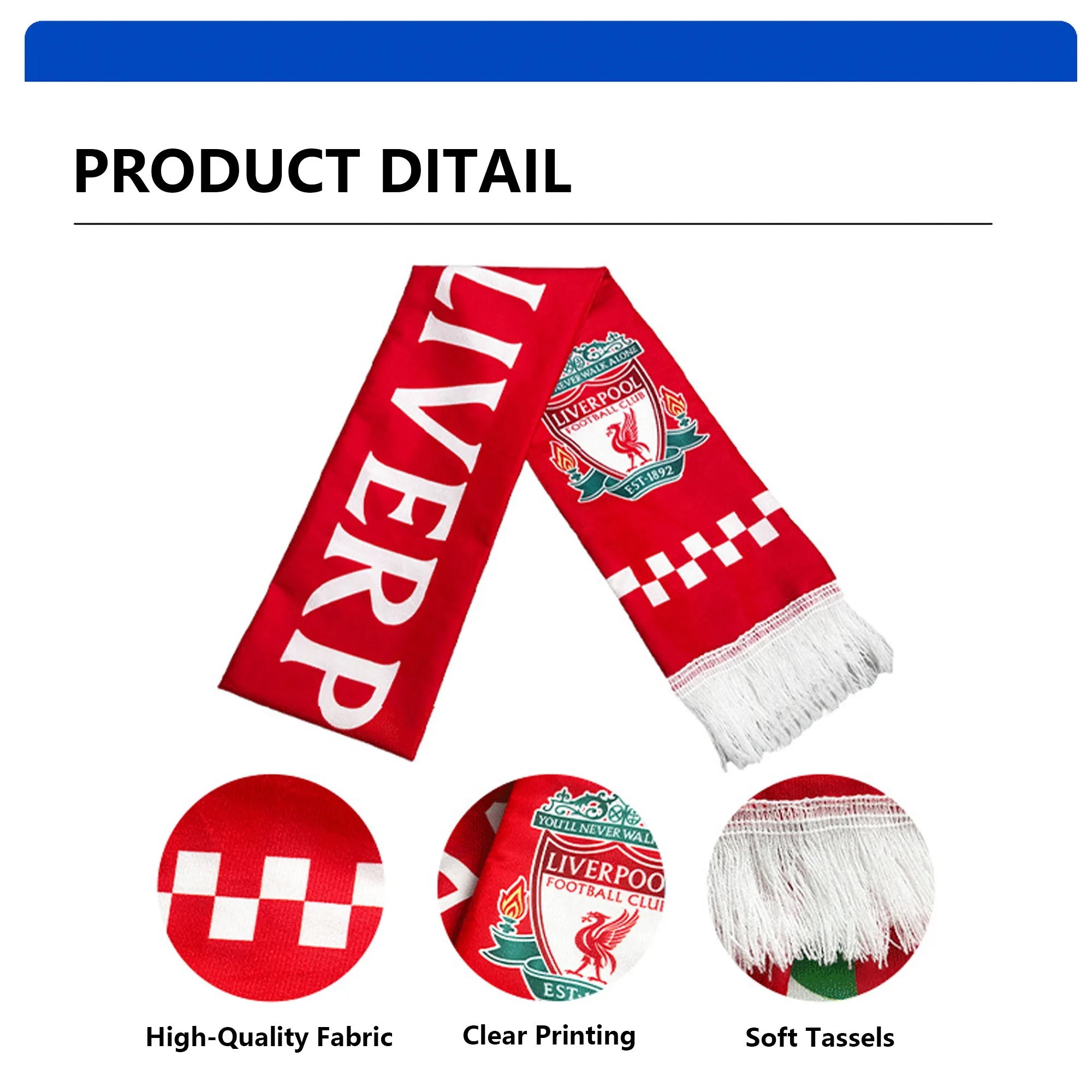 Knitted Polyester Football Scarf Free Shipping 3