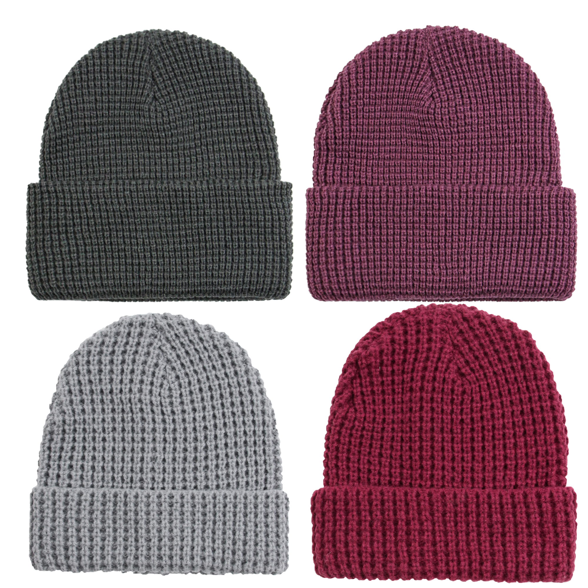 MOQ50 Solid Hat Waffle Knit & Versatile 5