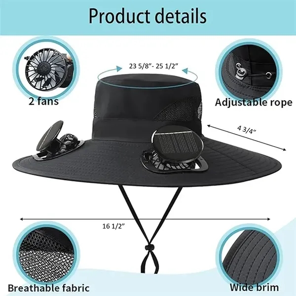 Wide Brim Solar Fan Hat with Sun Protection Cooling Hat 5