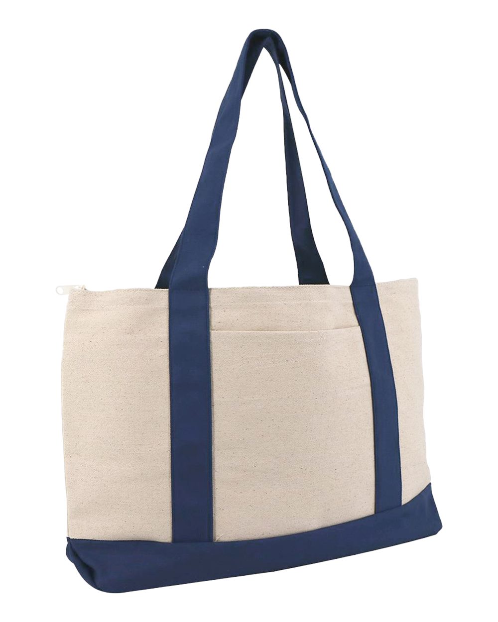 Large Zippered Cotton Canvas Tote - 8862, custom tote bag with logo imprint 7