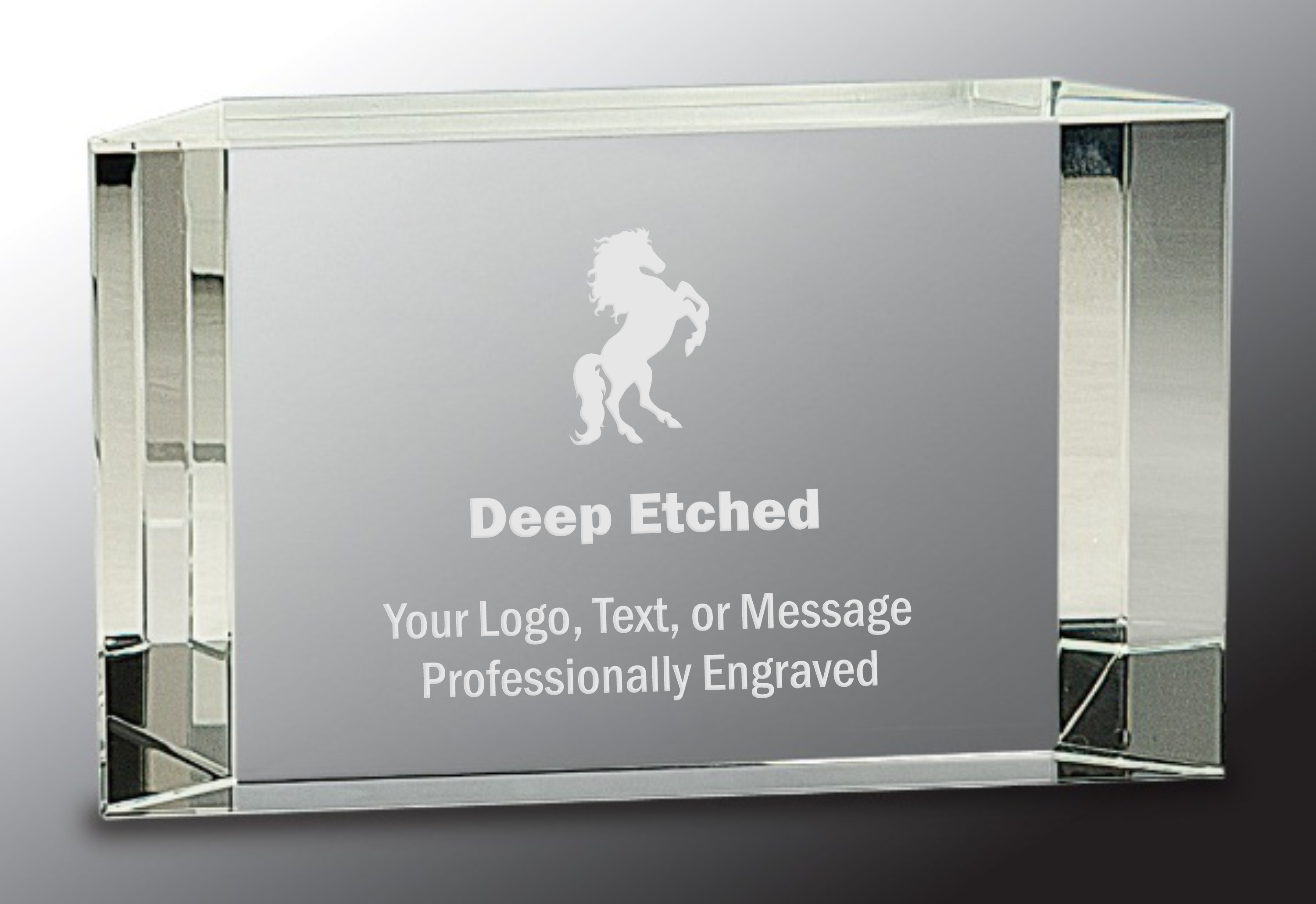 6" x 3 1/2" Clear Crystal Facet Block Award