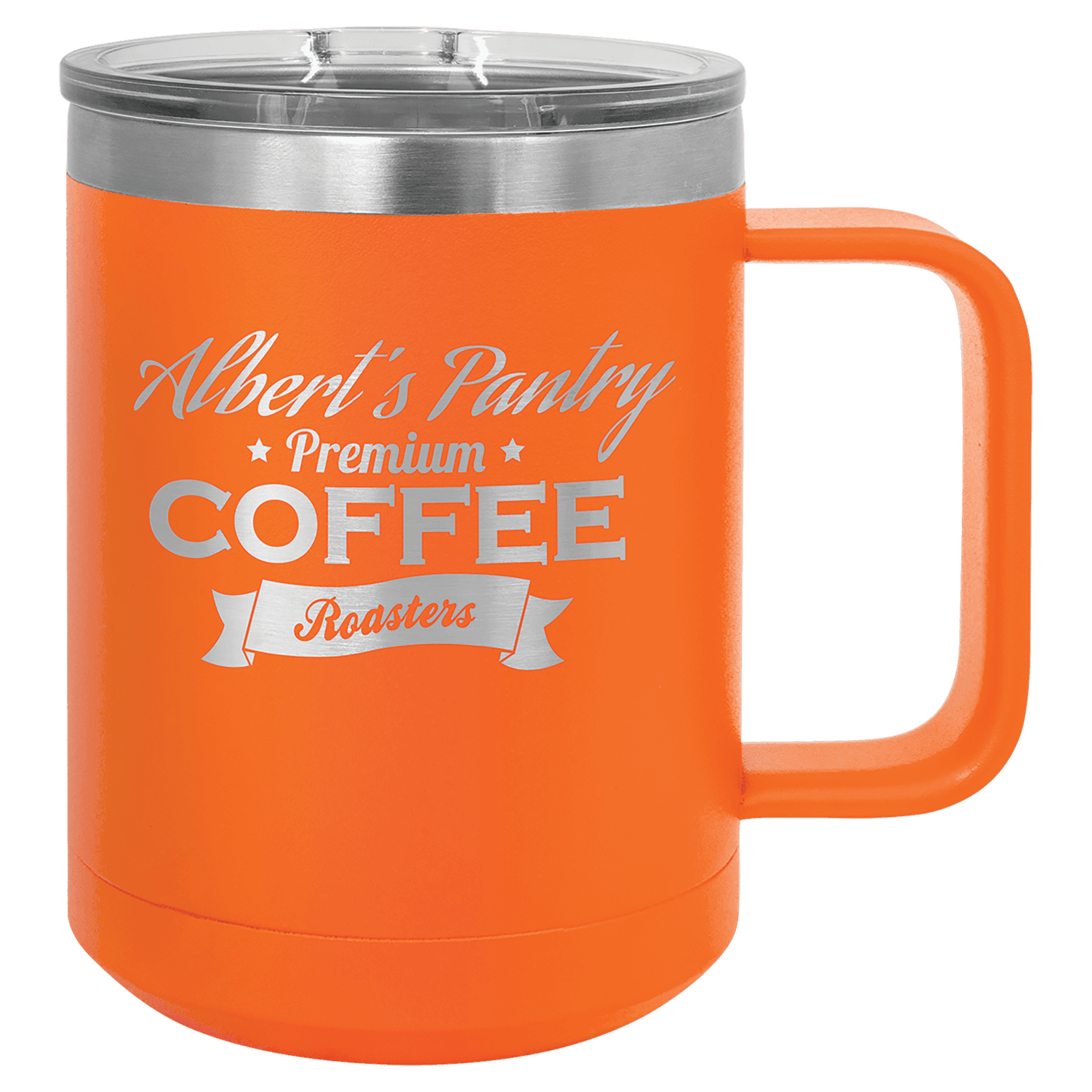 Polar Camel 15 oz. Orange Vacuum Insulated Mug with Slider Lid 2
