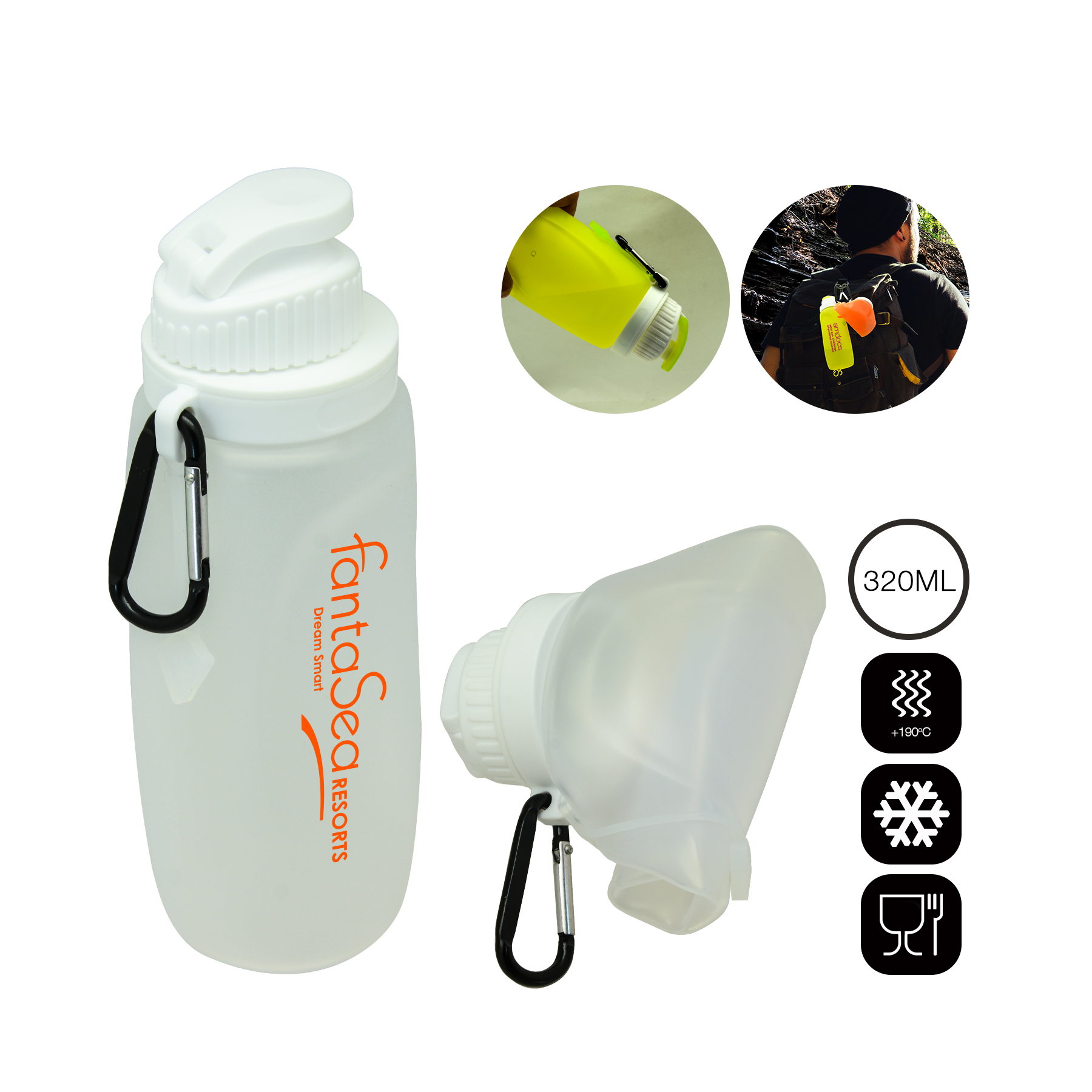 H2O Collapsible Water Bottle Small (11 Oz.) 1