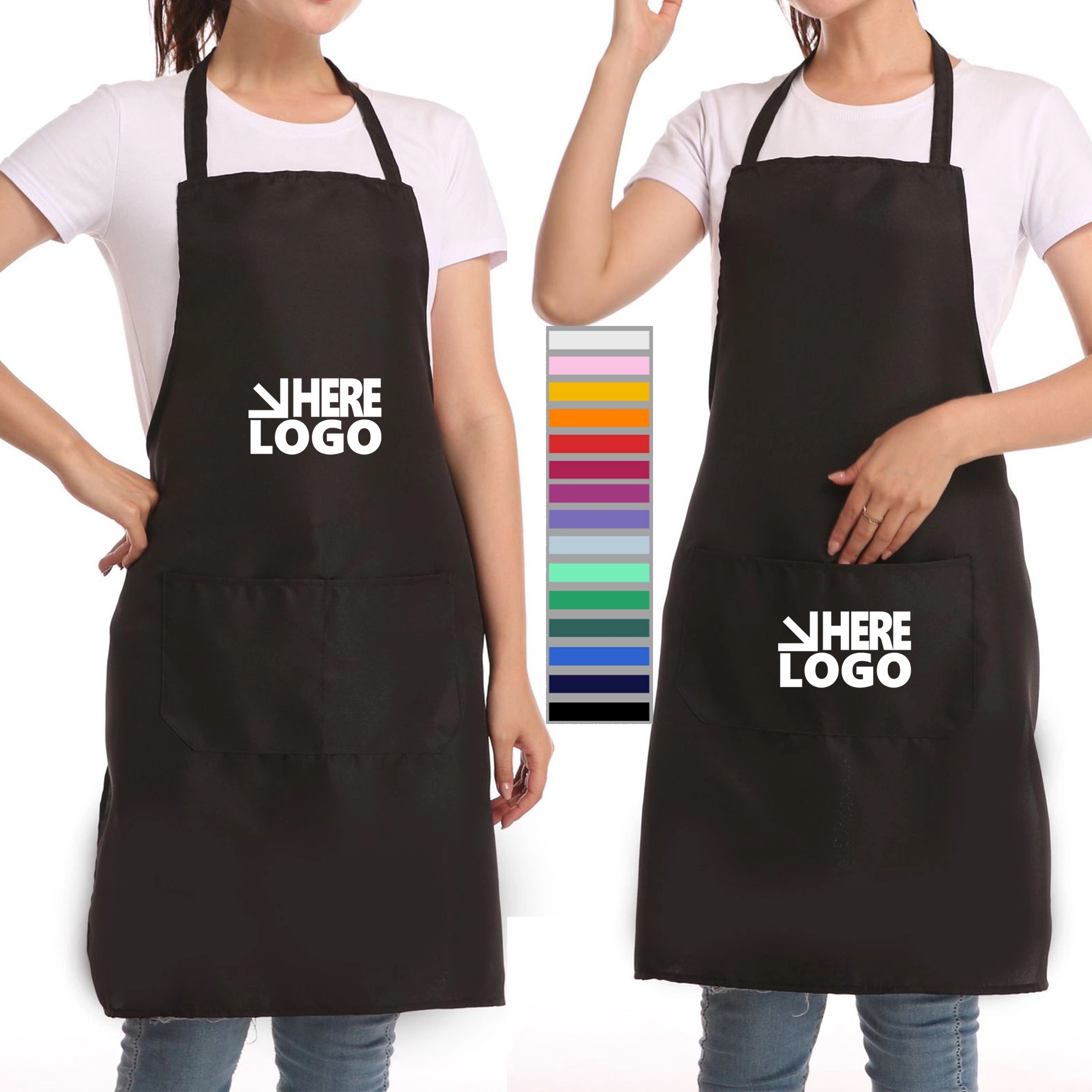 Polyester Unisex Kitchen Chef Apron MOQ 100pcs 5