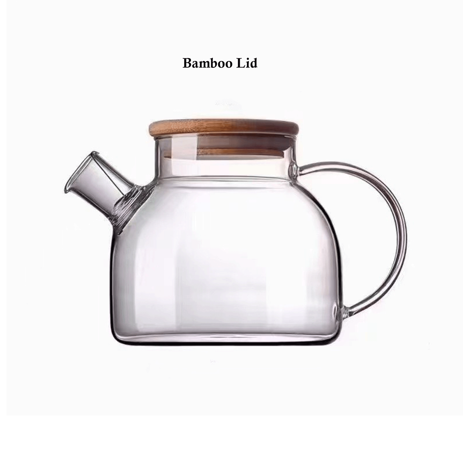Stovetop Safe Glass Teapot Kettle w/ Bamboo Lid 3