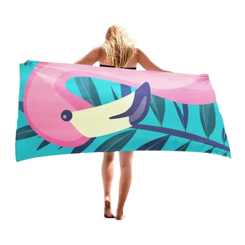 MOQ60Pcs Full Color 55.1"x27.5"Micro Fiber Beach Blanket/Tow 2