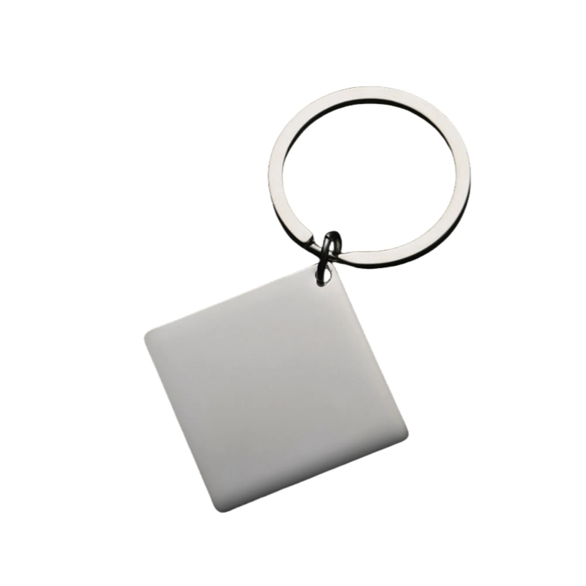Stainless Steel Square Metal Tag Key Chains 8