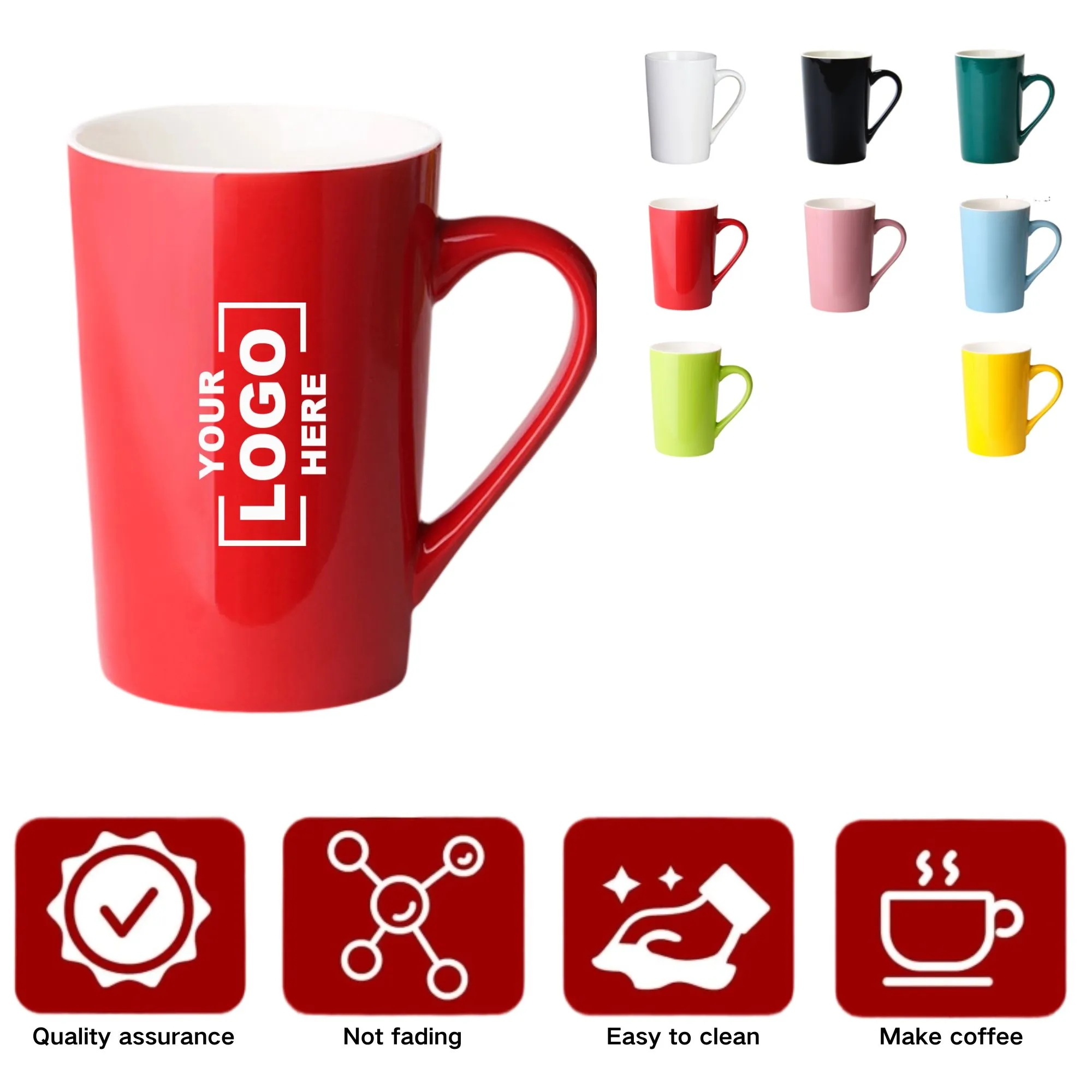 12oz Solid Color Ceramic Mug