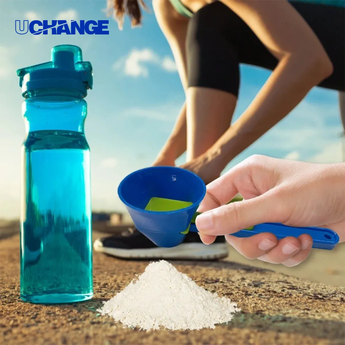 No-Spill Powder Funnel Spoon With Sliding Separator measuring scoop + funnel No spill preparation 1