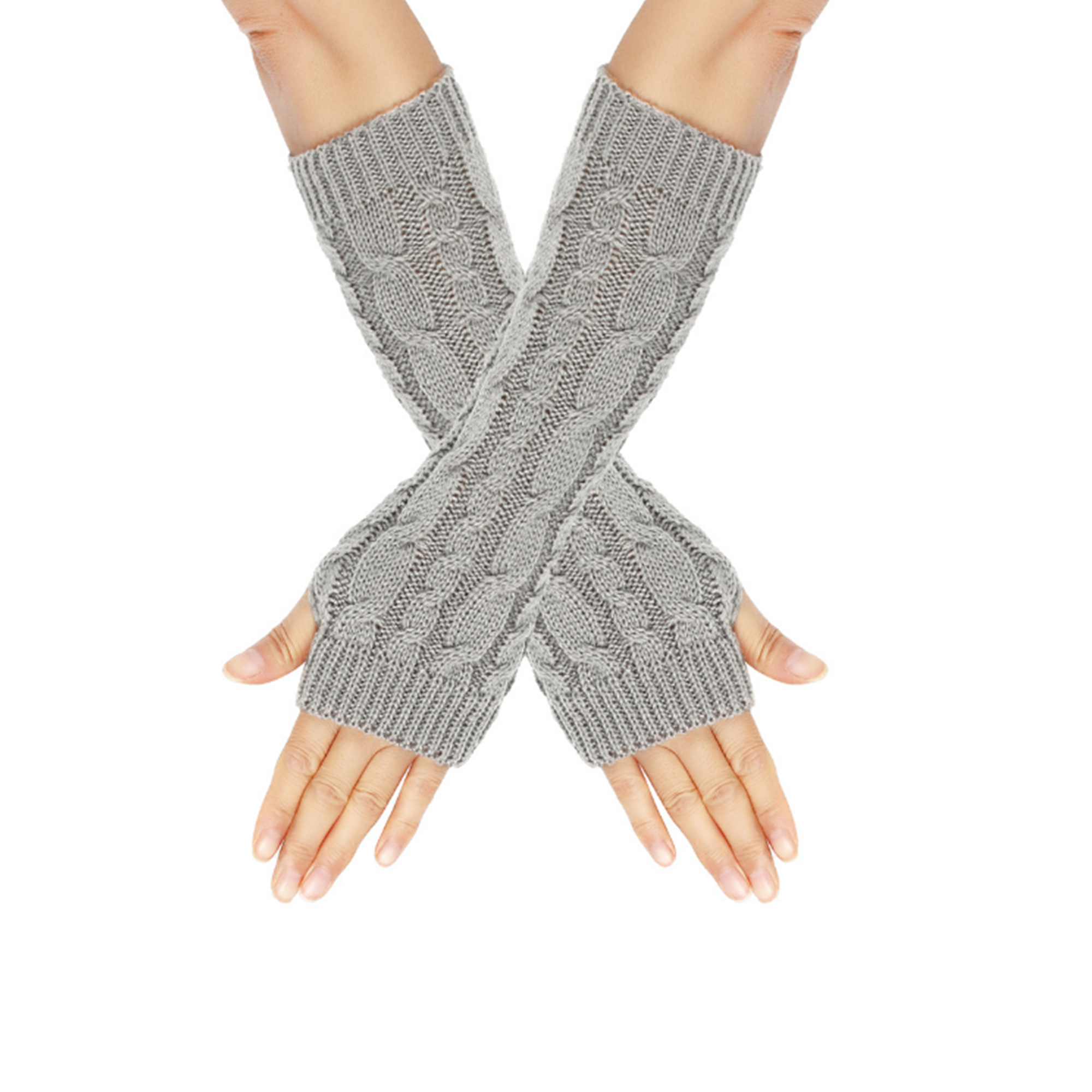 Stylish Winter Knitted Fingerless Gloves 11