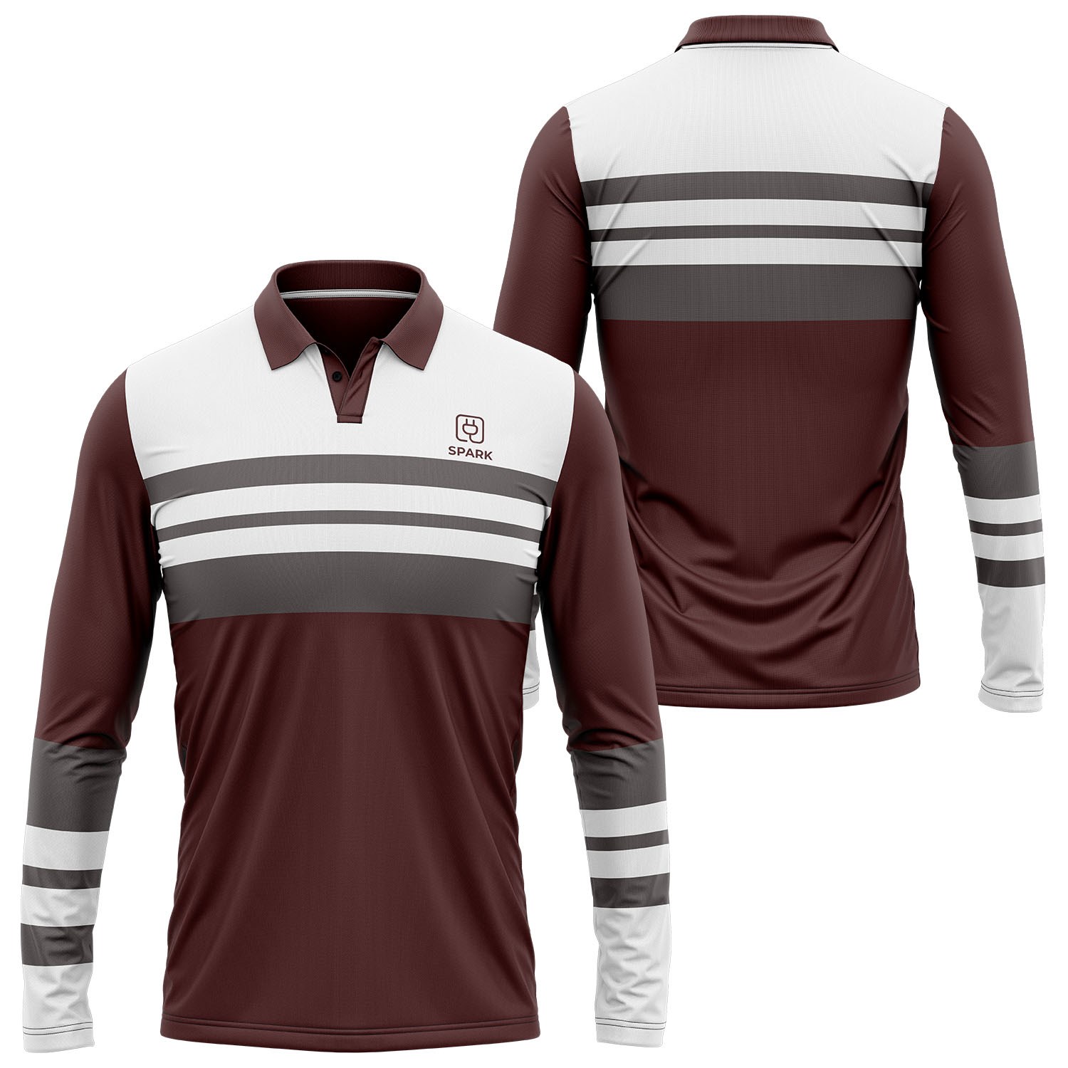 Unisex 160 GSM delicate Brushed Milk Silk Sublimation Long Sleeve Polo shirt 7