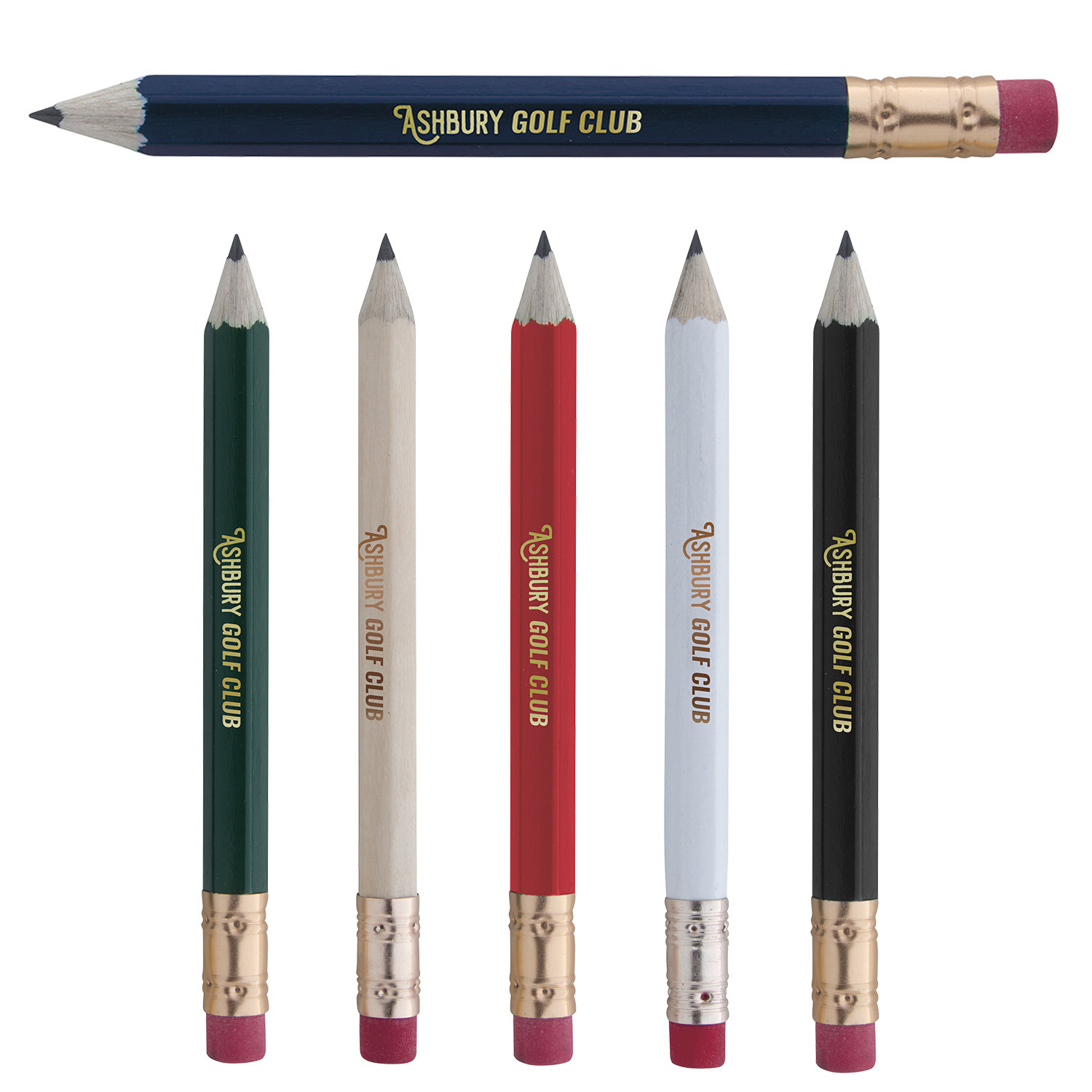 Hex Golf Pencil with Eraser 7