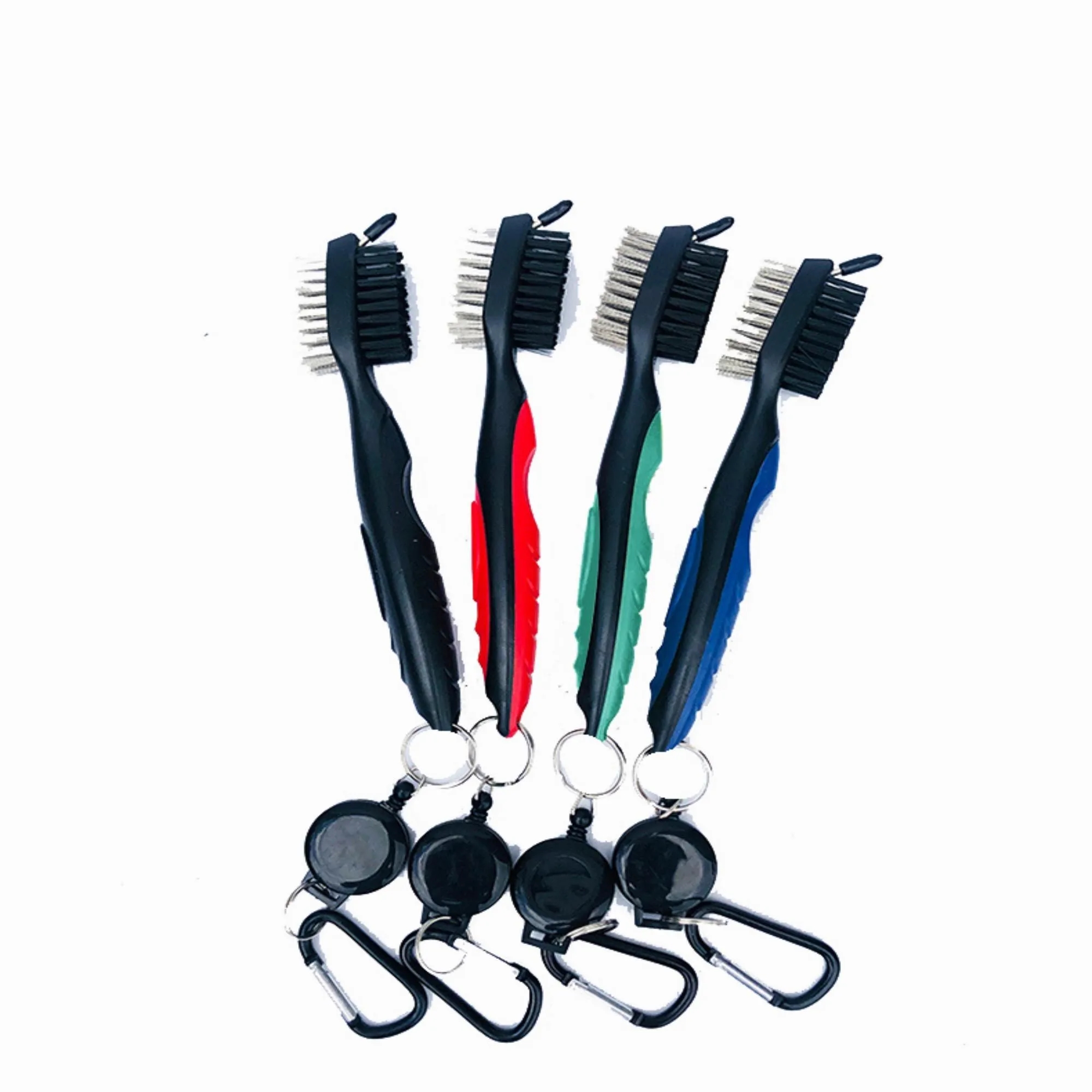 Golf Club Cleaning Brush with Retractable Aluminum Carabiner 7