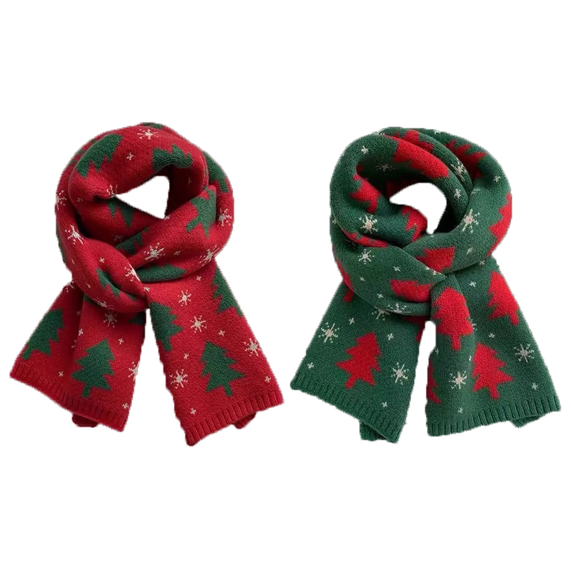 Christmas Knitted Scarf Warm Gift 3